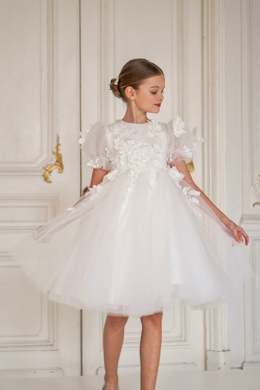 Floral Lace Special Occasion Girls Dress (made to order)
