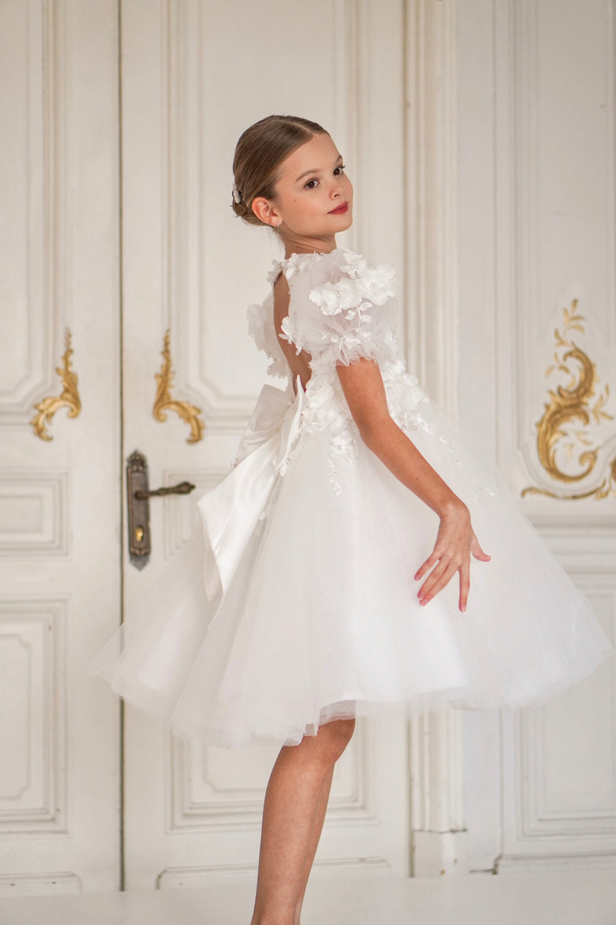 Floral Lace Special Occasion Girls Dress (made to order)