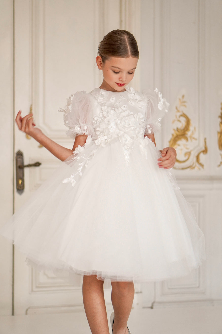 Floral Lace Special Occasion Girls Dress (made to order)
