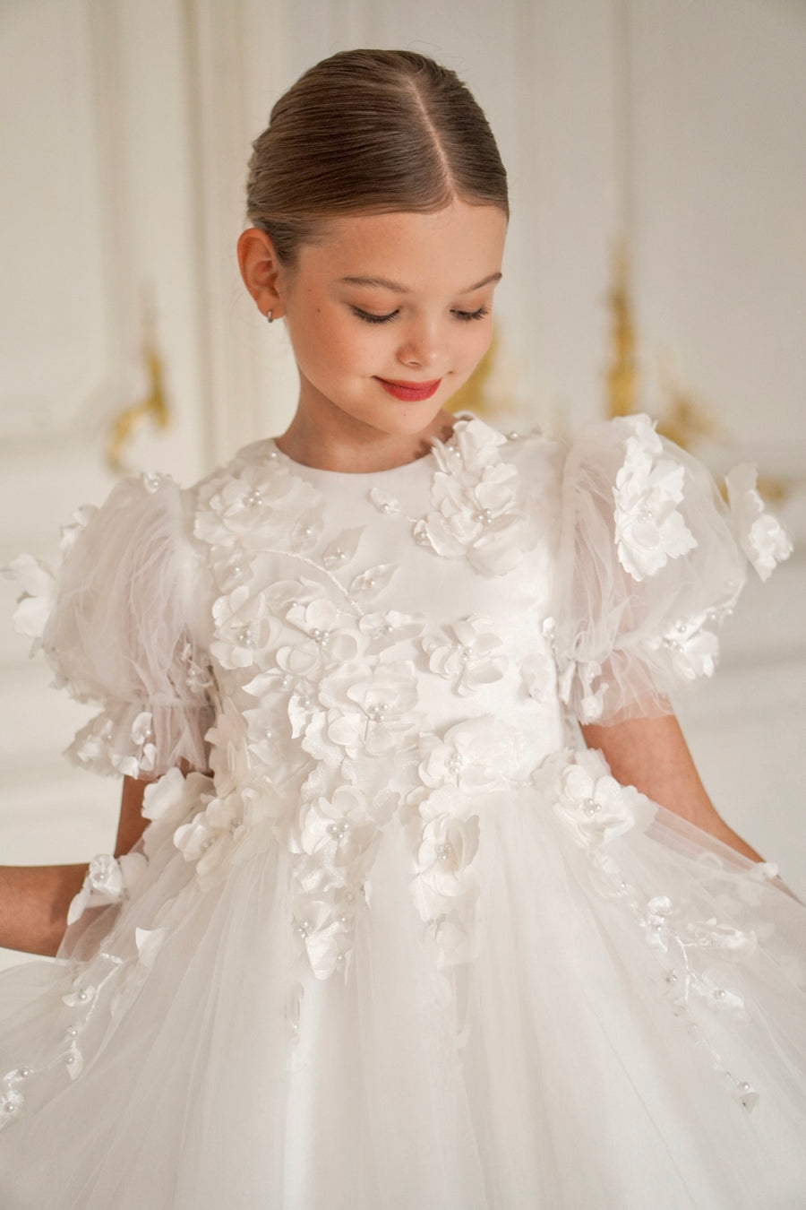 Floral Lace Special Occasion Girls Dress (made to order)