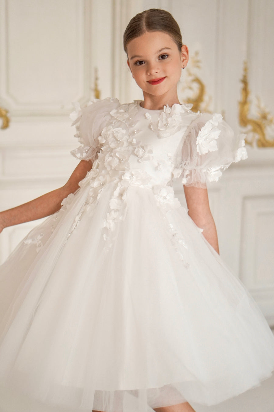 Floral Lace Special Occasion Girls Dress (made to order)