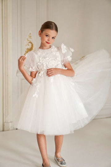 Floral Lace Special Occasion Girls Dress (made to order)