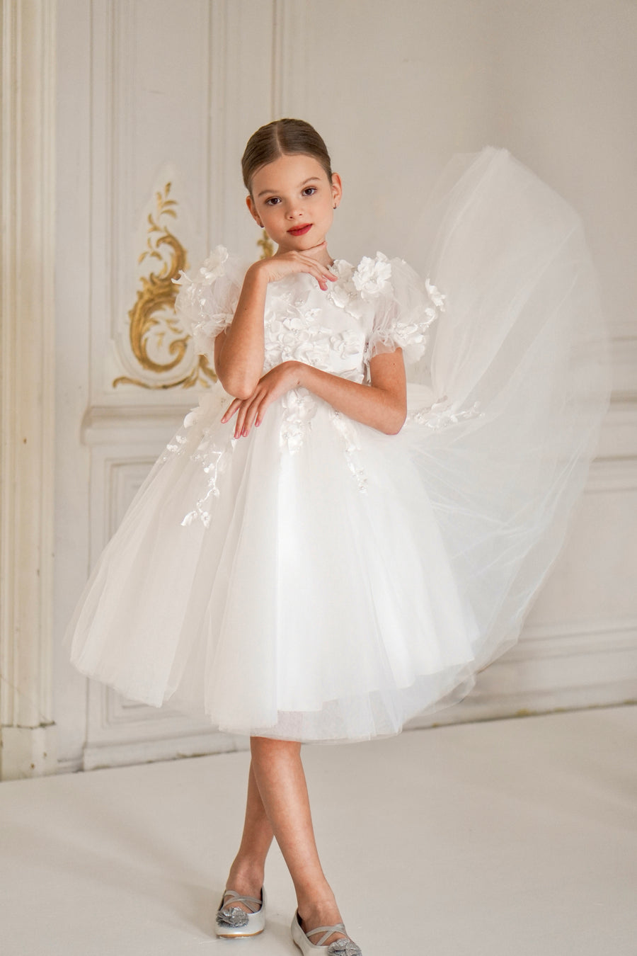 Floral Lace Special Occasion Girls Dress (made to order)
