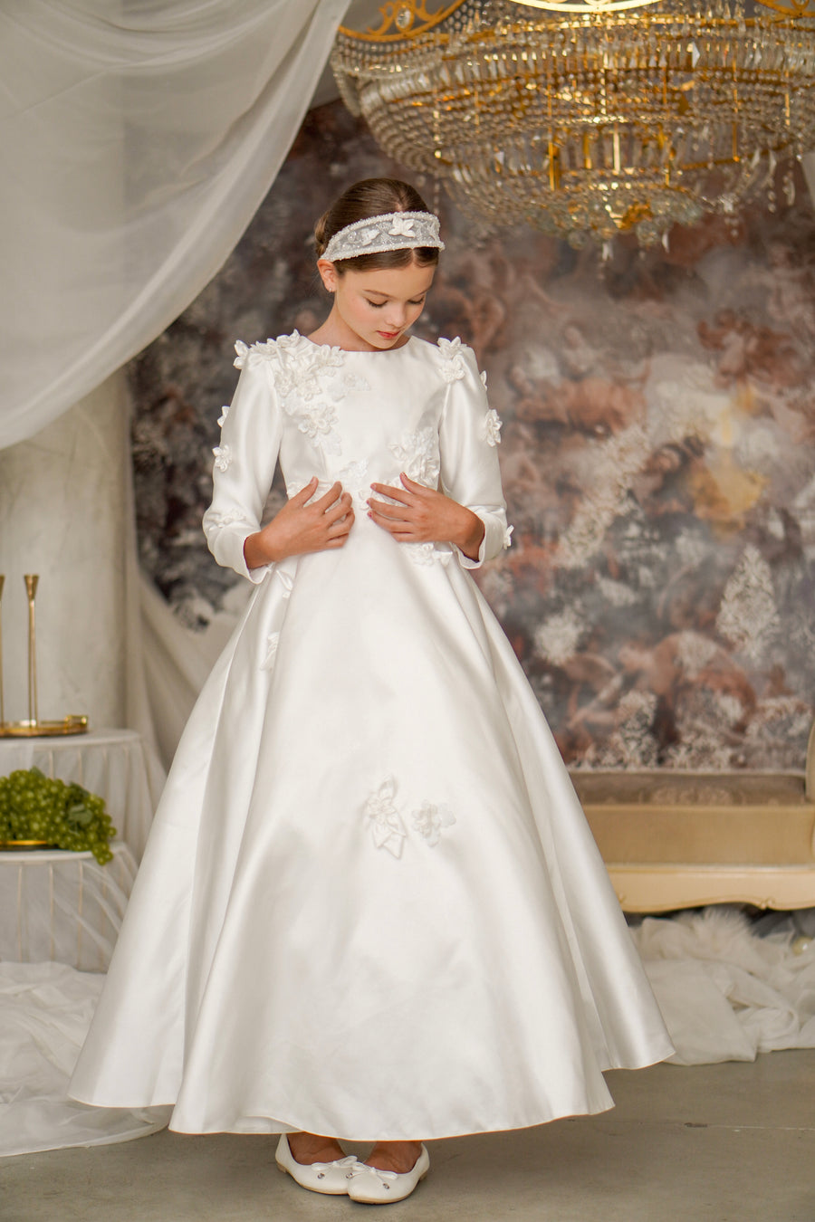 Mikado Satin Dress & Hair Band