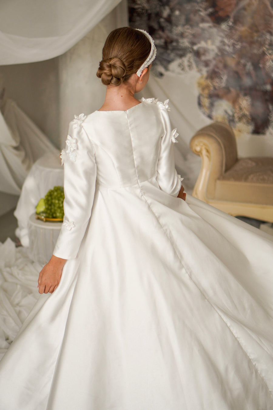 Mikado Satin Dress & Hair Band