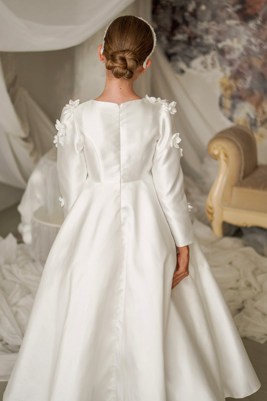 Mikado Satin Dress & Hair Band