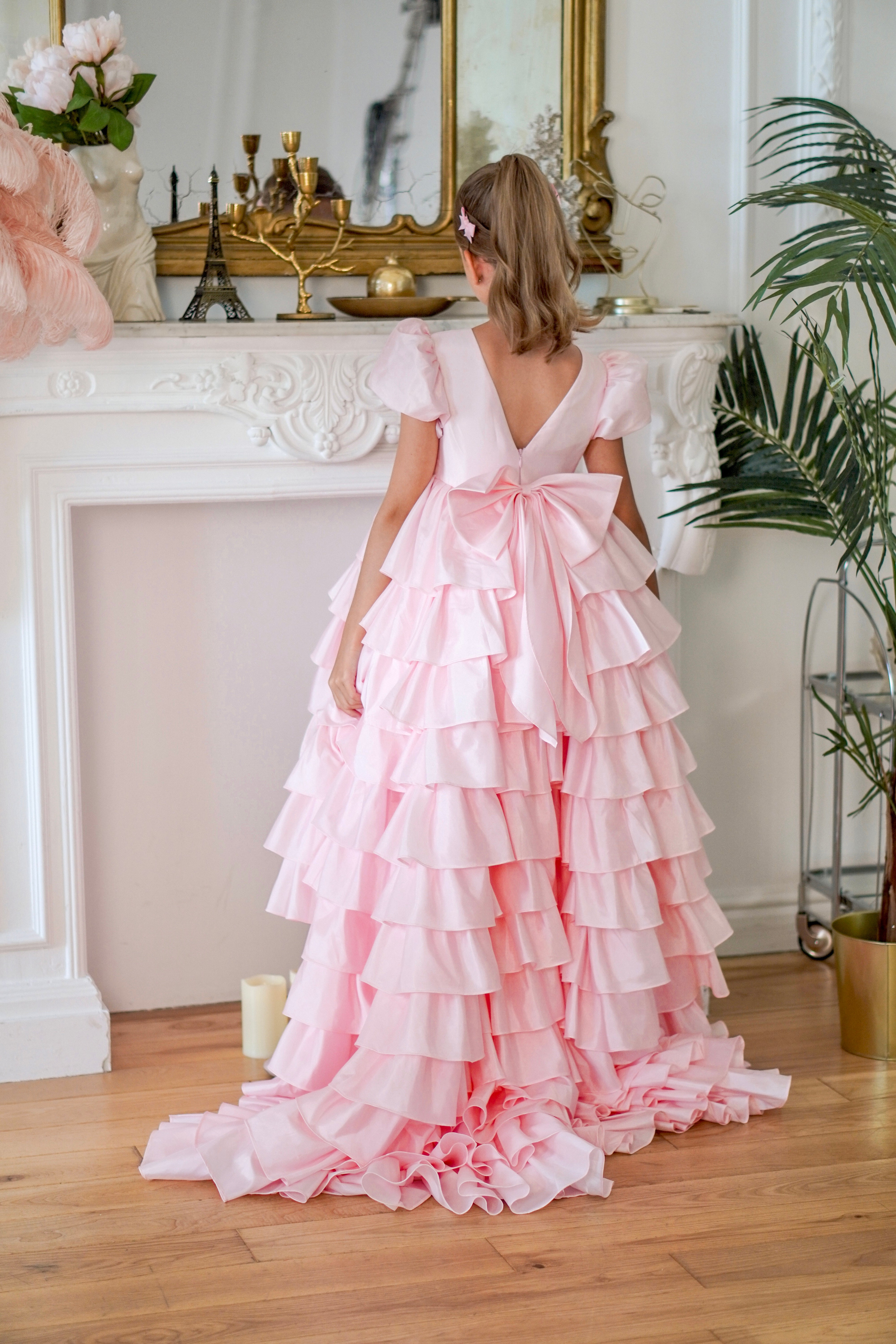 Isabella Special Occasion Dress - Full length with removable train MK008