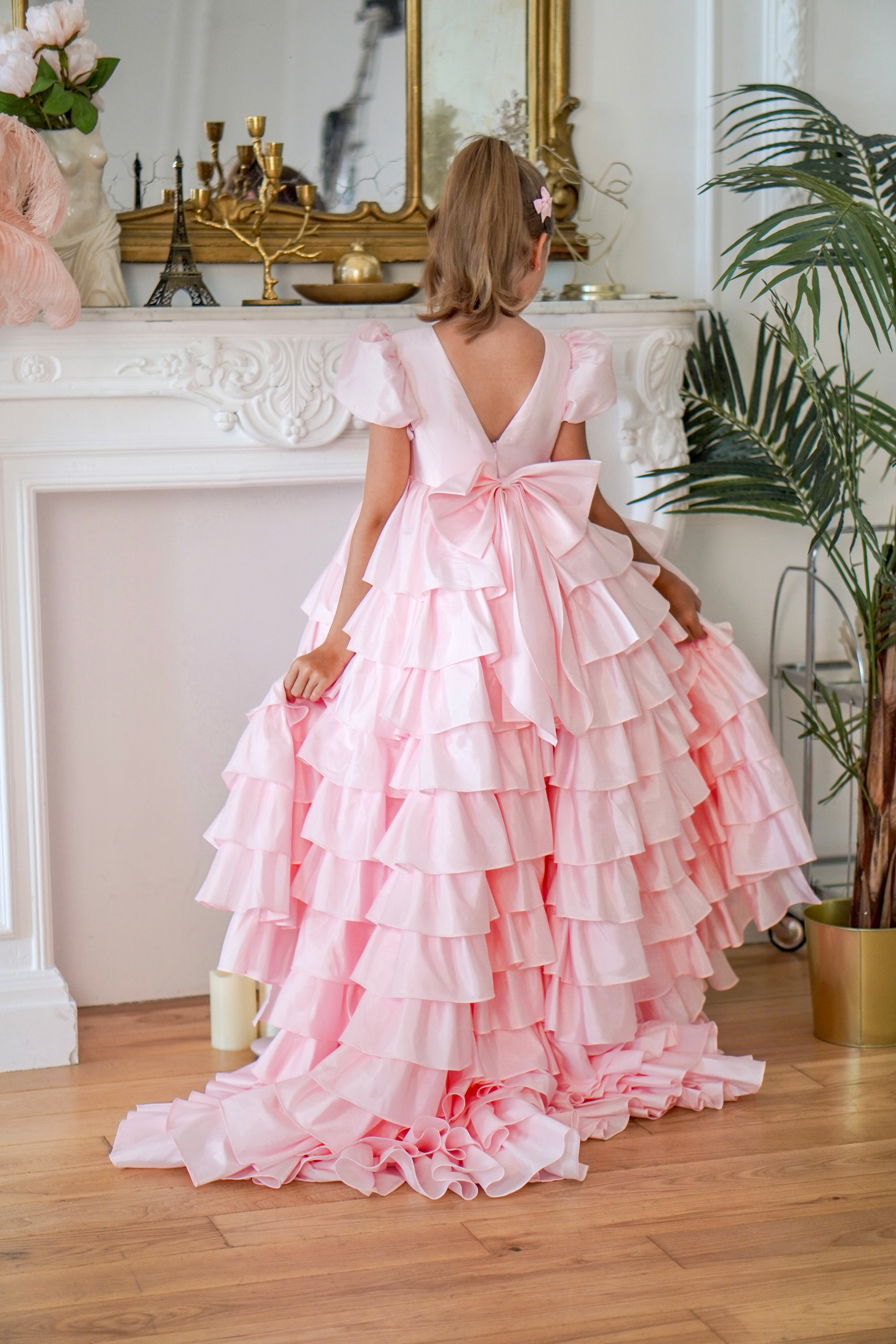 Isabella Special Occasion Dress - Full length with removable train MK008