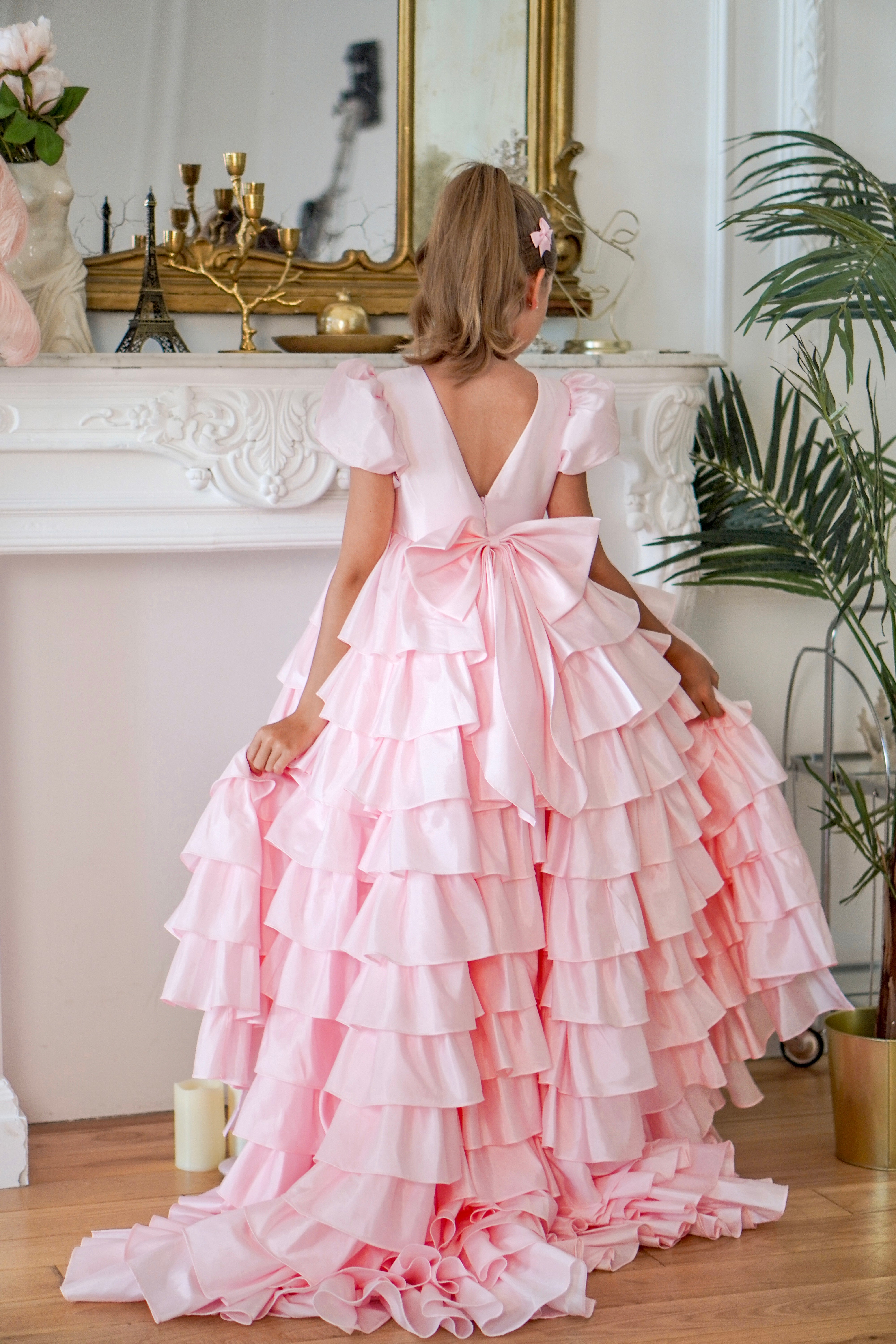 Isabella Special Occasion Dress - Full length with removable train MK008