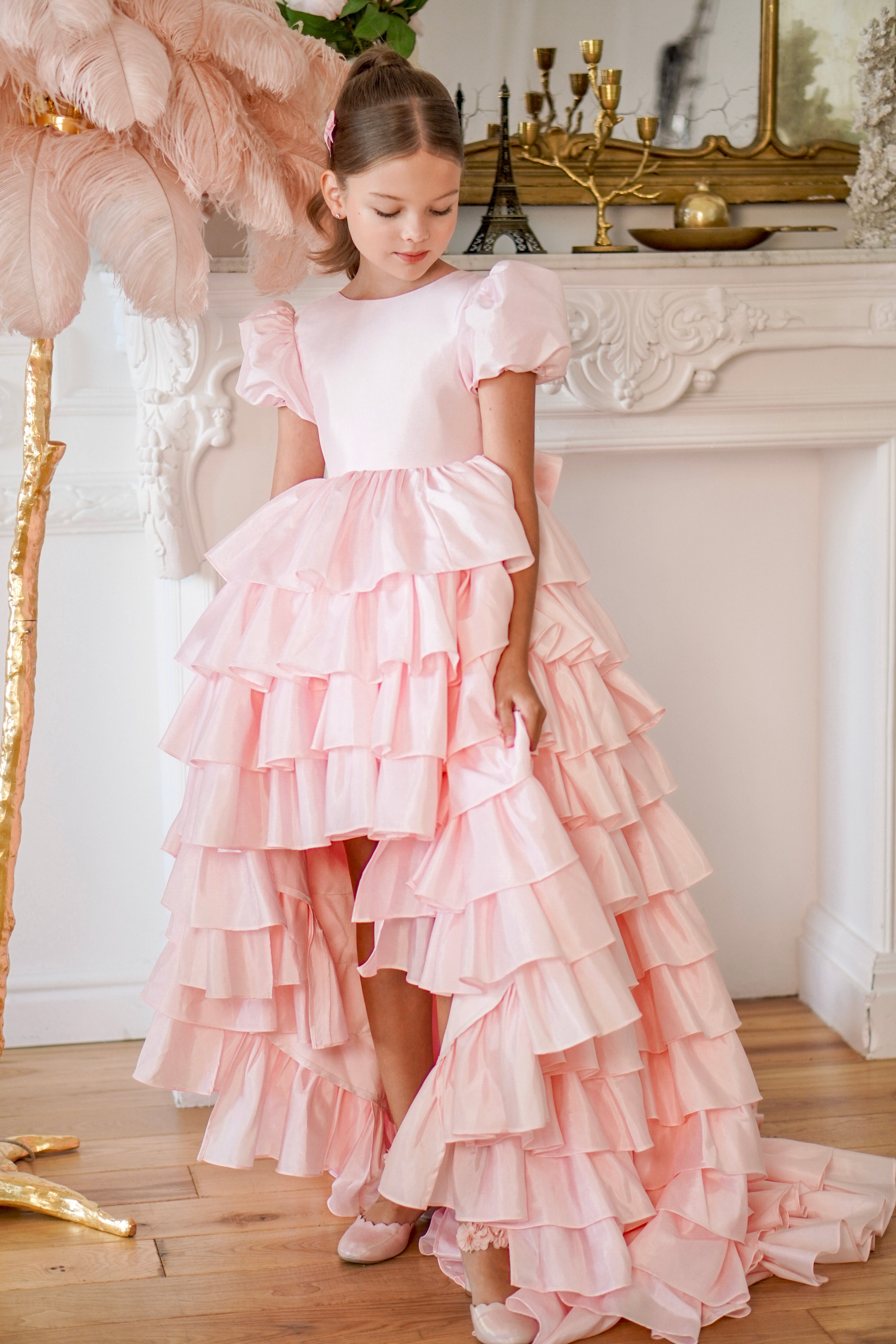 Isabella Special Occasion Dress - Full length with removable train MK008