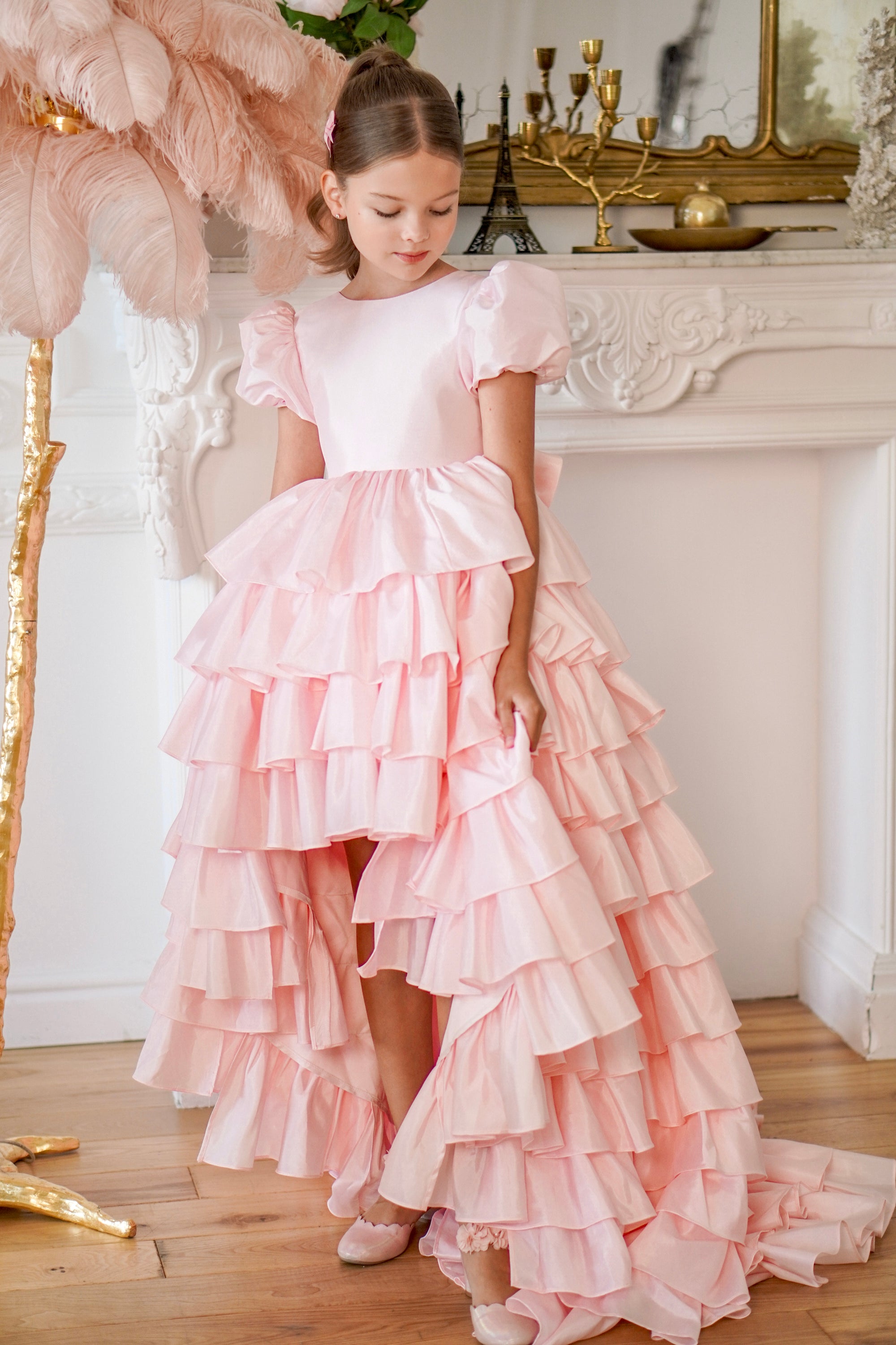 Isabella Special Occasion Dress - Full length with removable train MK008