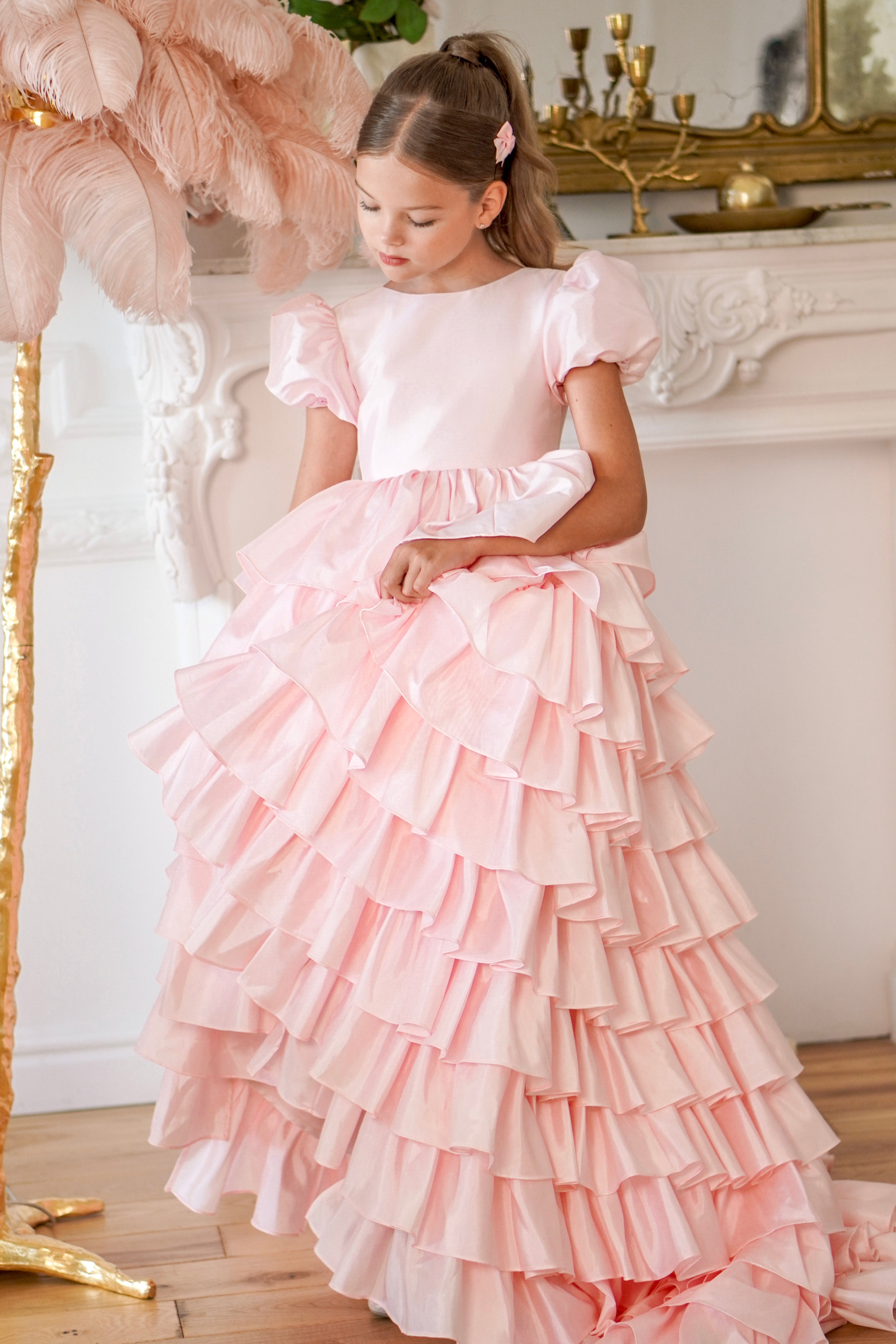 Isabella Special Occasion Dress - Full length with removable train MK008