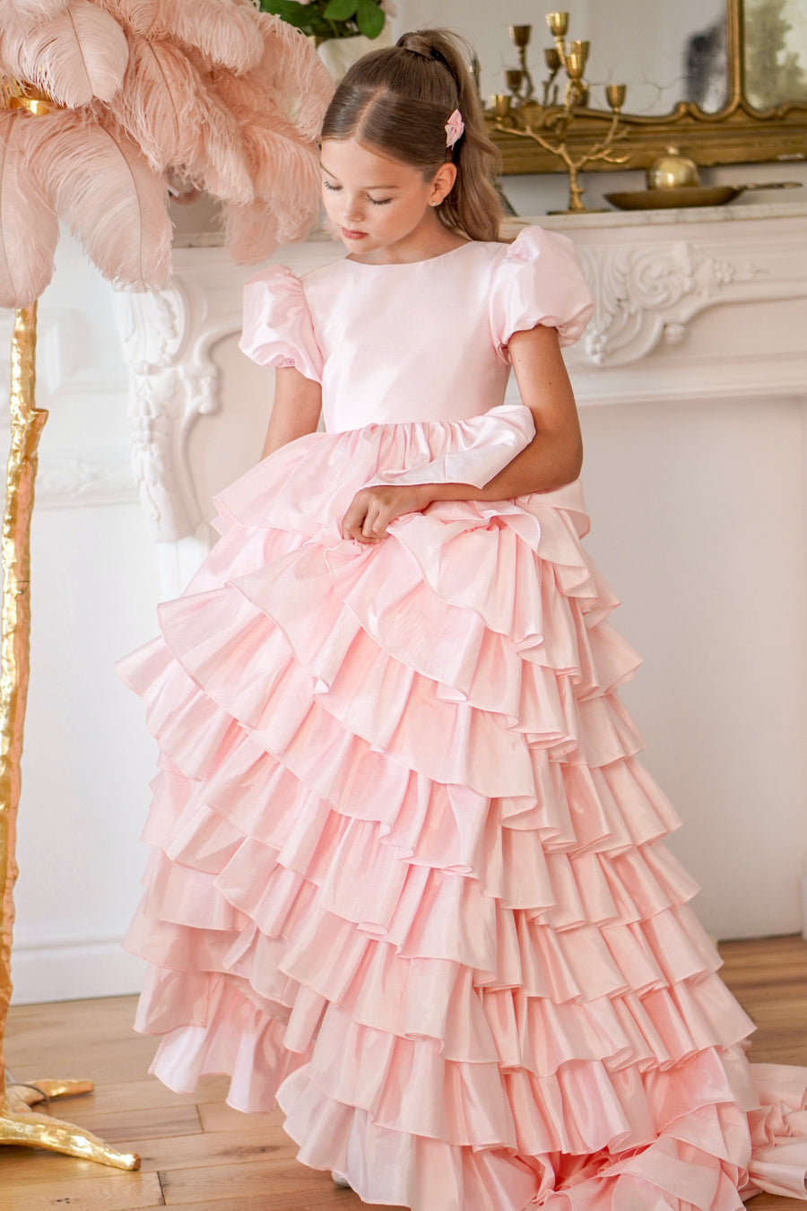 Isabella Special Occasion Dress - Full length with removable train
