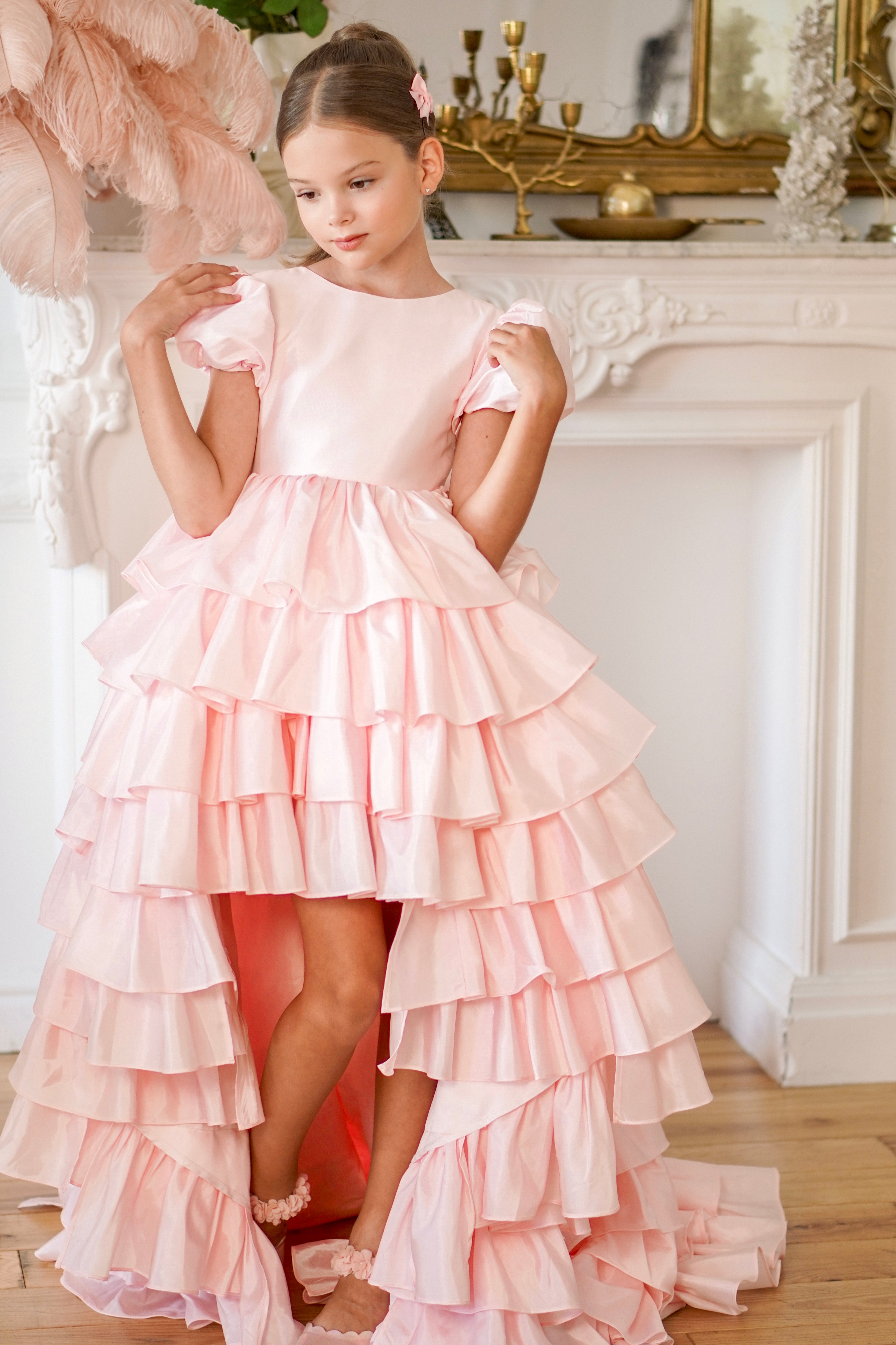 Isabella Special Occasion Dress - Full length with removable train MK008