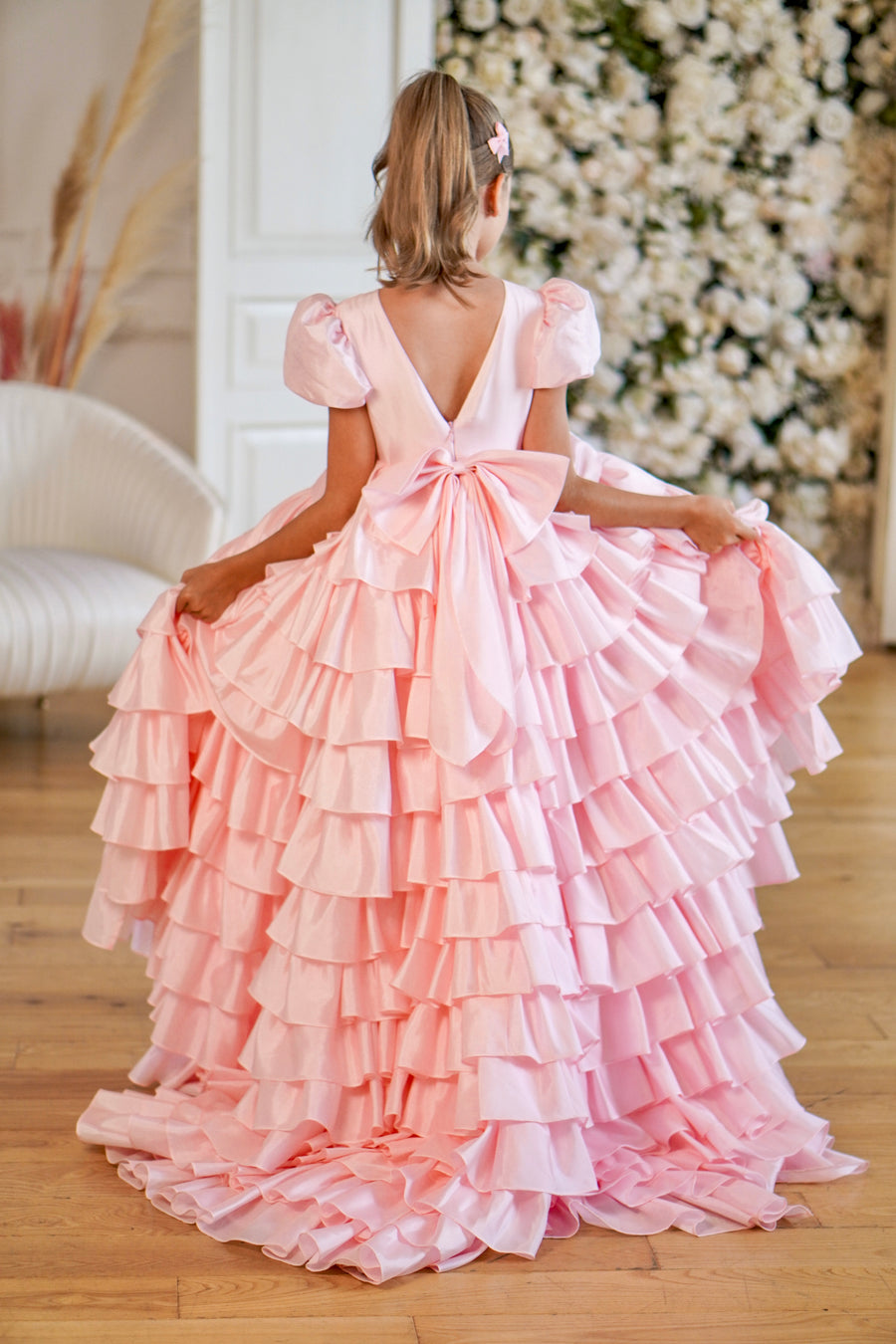 Isabella Special Occasion Dress - Full length with removable train
