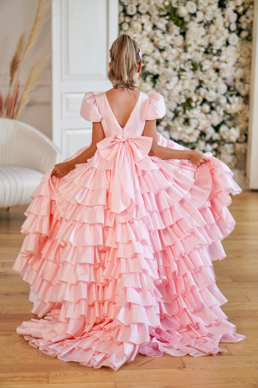 Isabella Special Occasion Dress - Full length with removable train