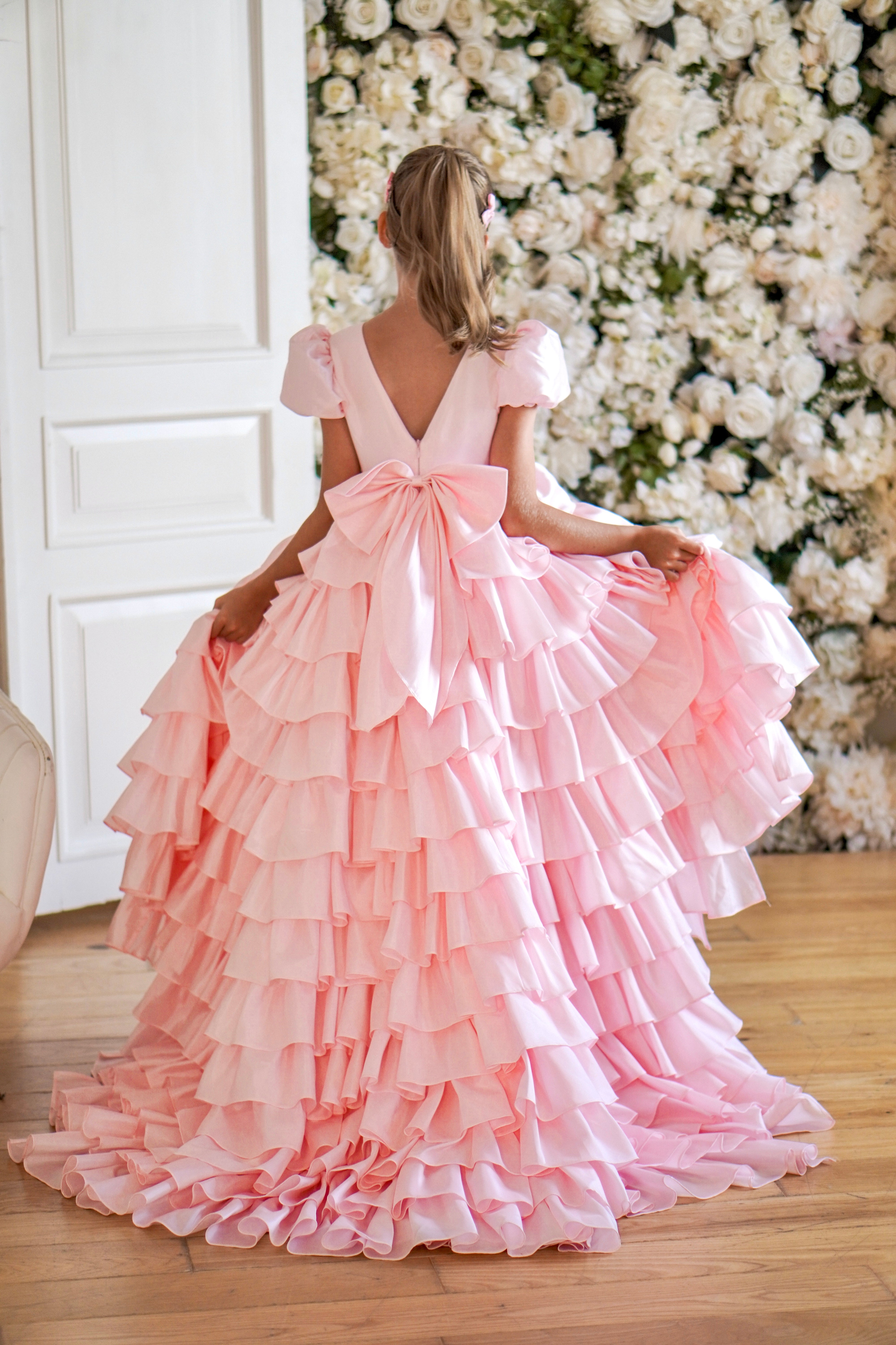 Isabella Special Occasion Dress - Full length with removable train MK008