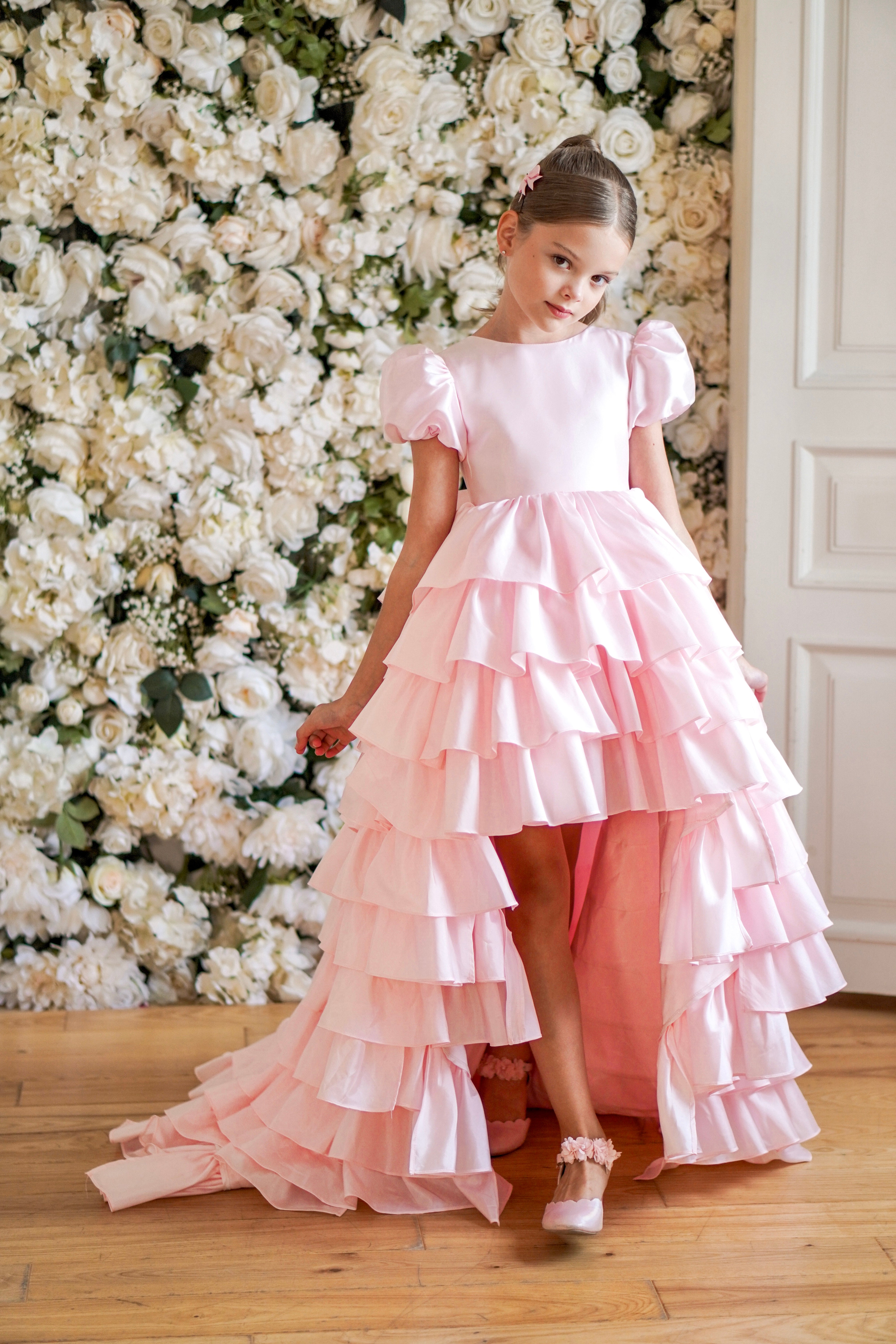 Isabella Special Occasion Dress - Full length with removable train MK008