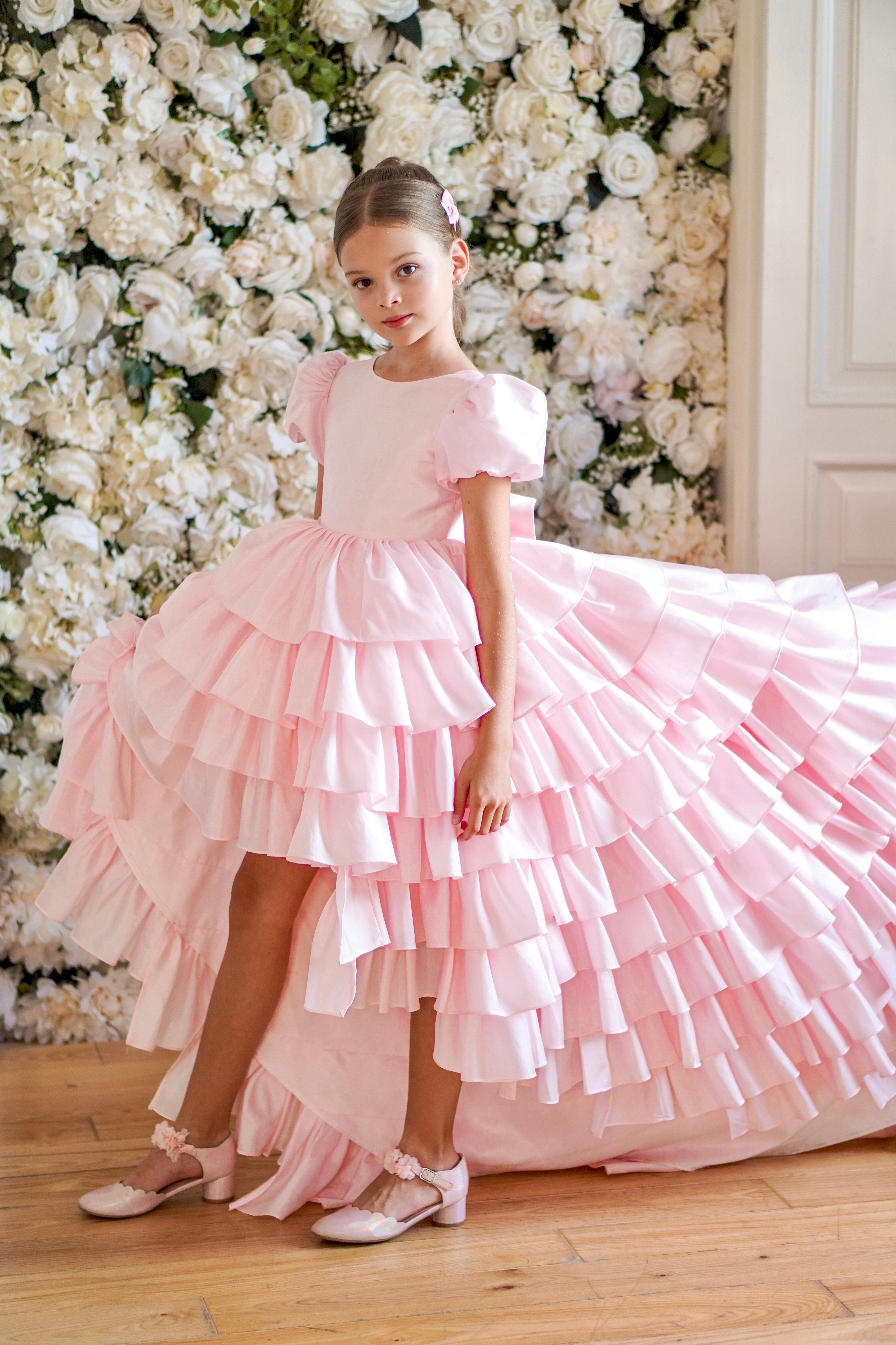 Isabella Special Occasion Dress - Full length with removable train MK008