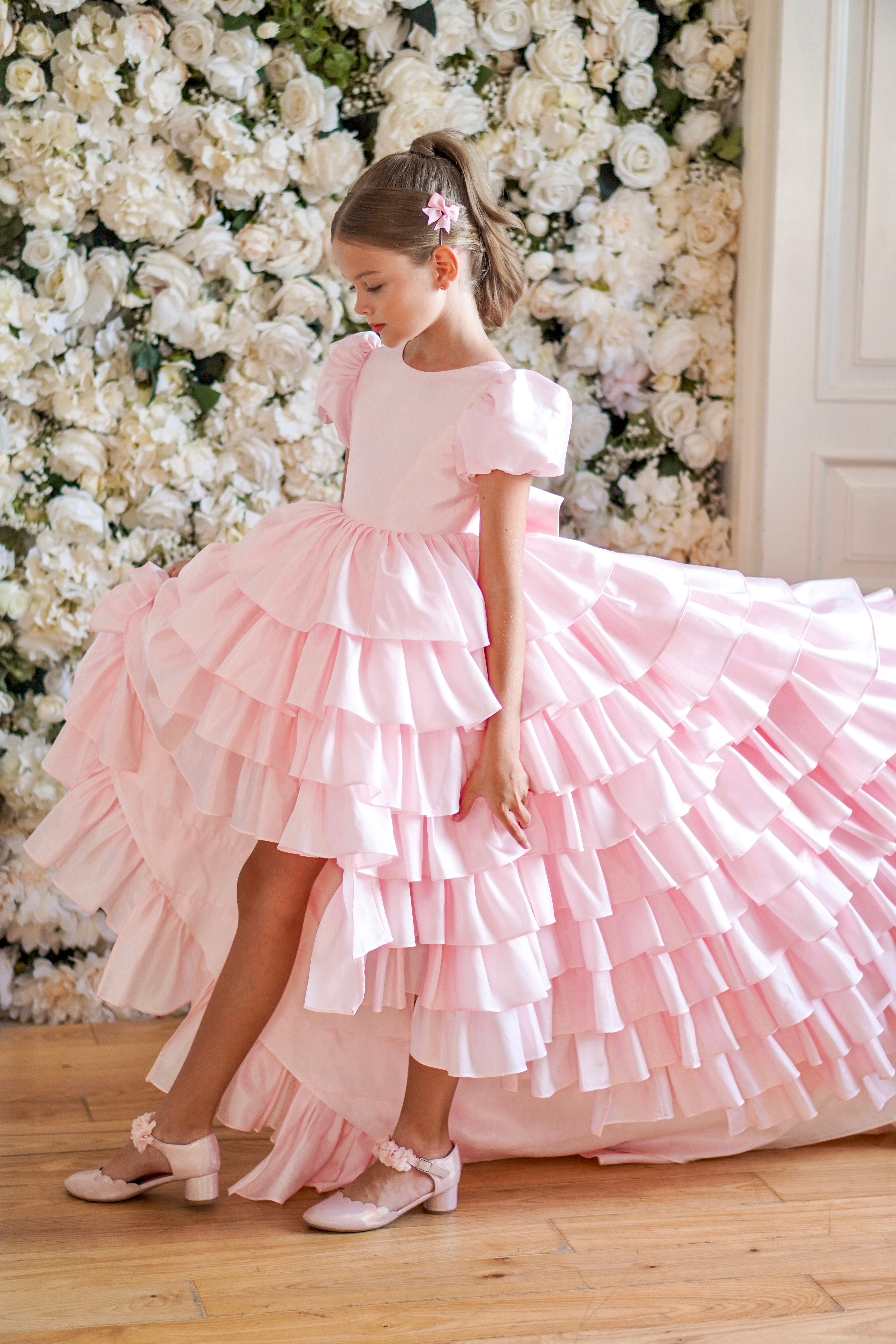 Isabella Special Occasion Dress - Full length with removable train MK008