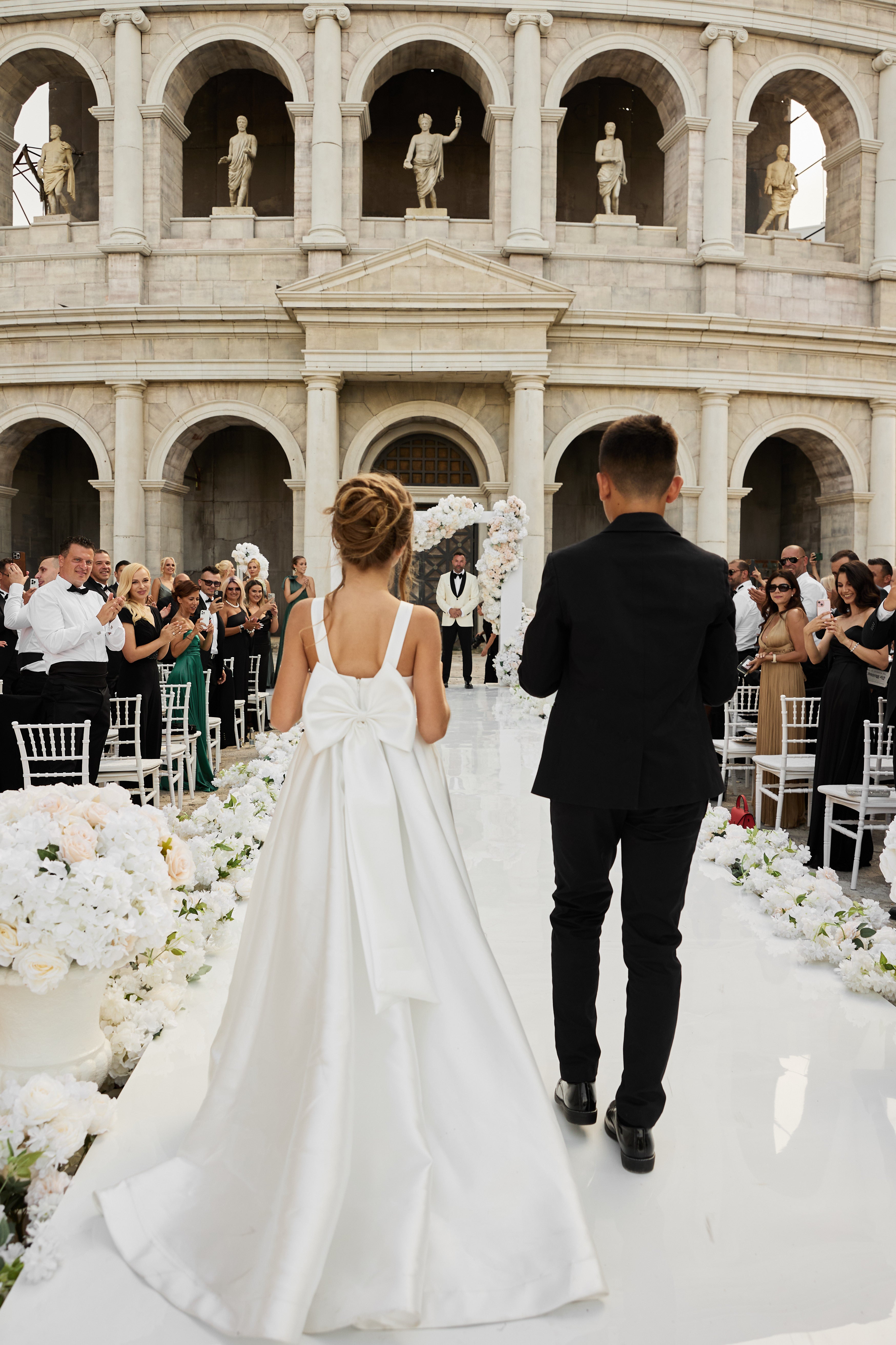 Sophia Mikado Blumenmädchenkleid (Auf Bestellung) Elfenbein