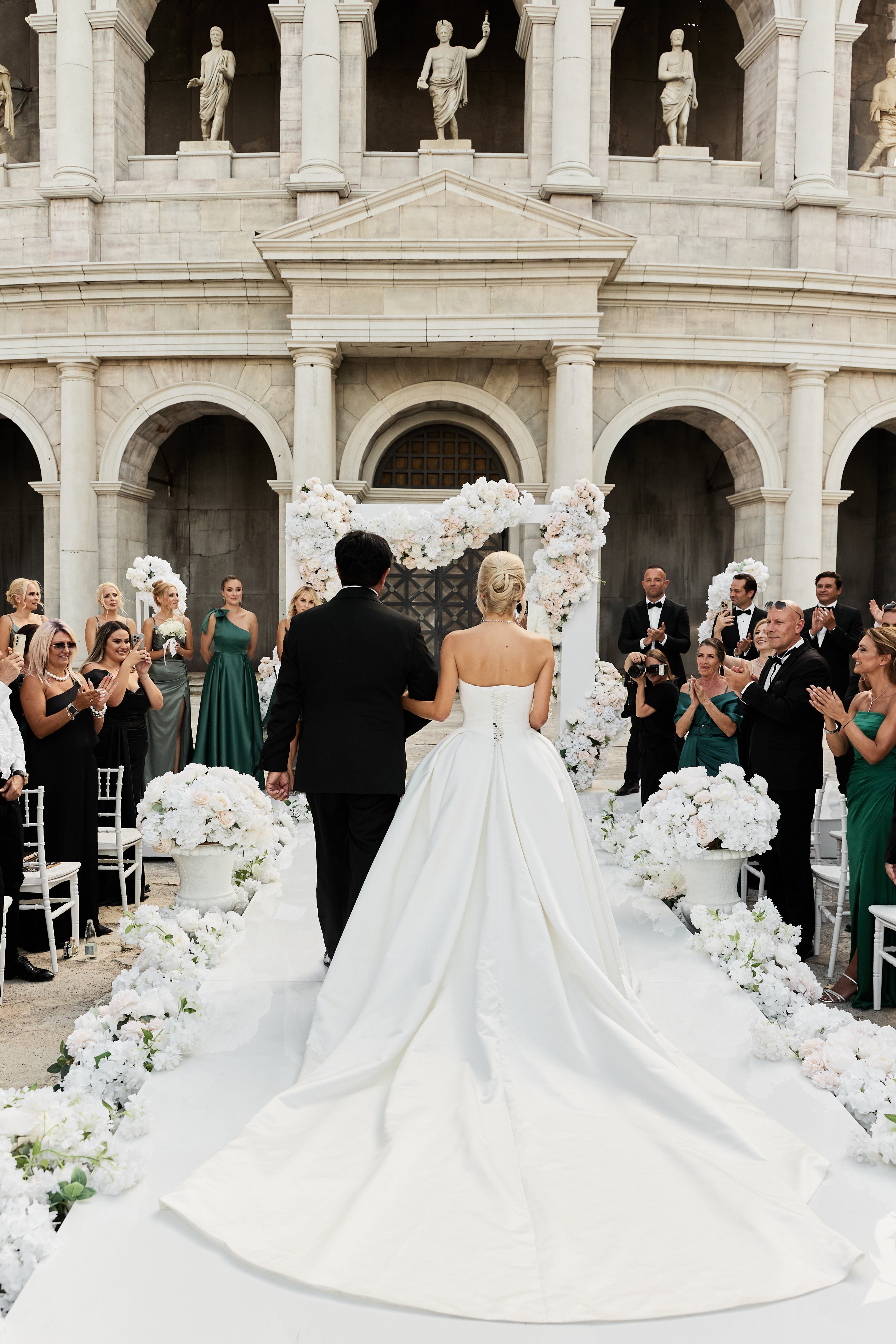 Sophia Mikado Blumenmädchenkleid (Auf Bestellung) Elfenbein