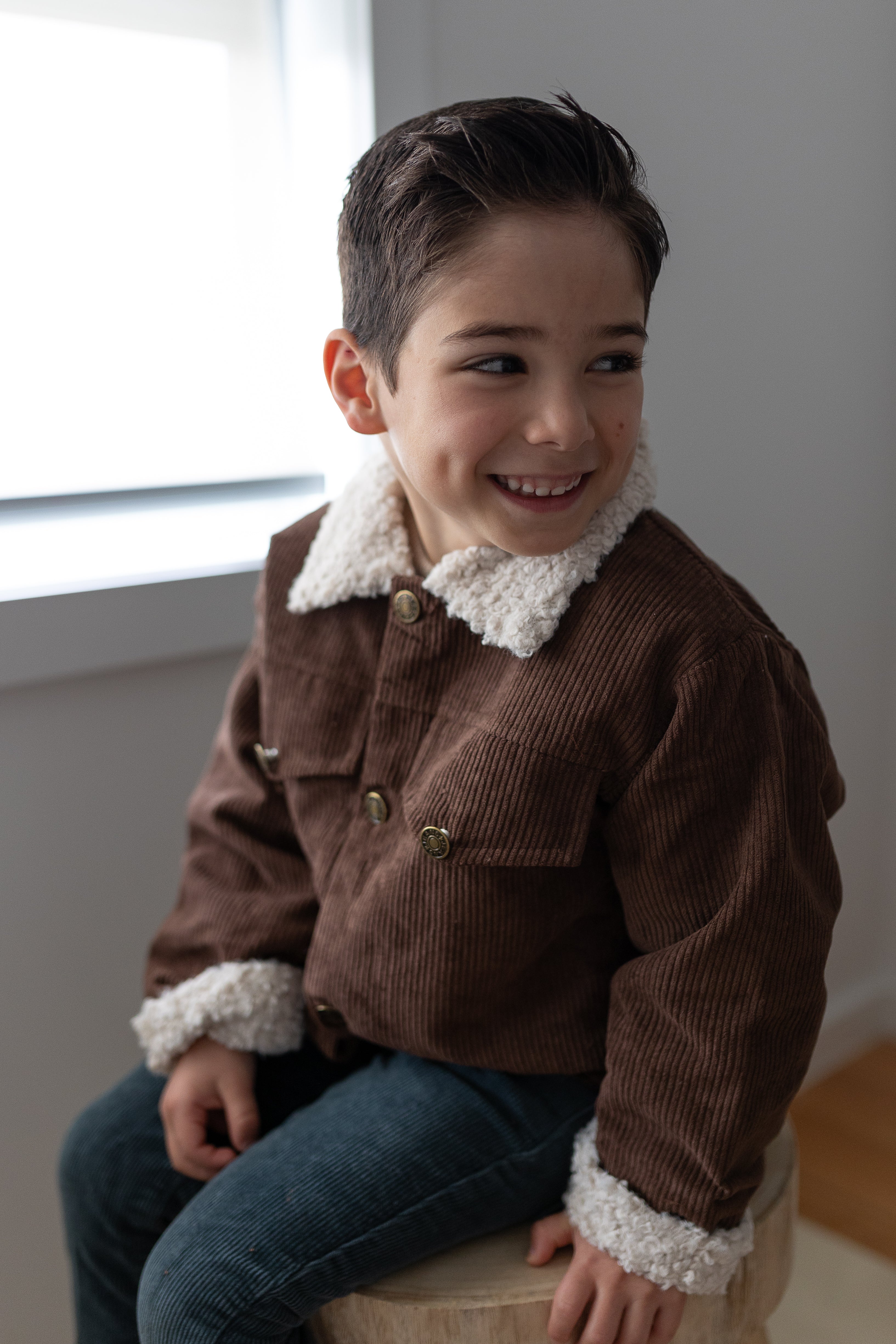 Corduroy Jacket - Beige / Brown