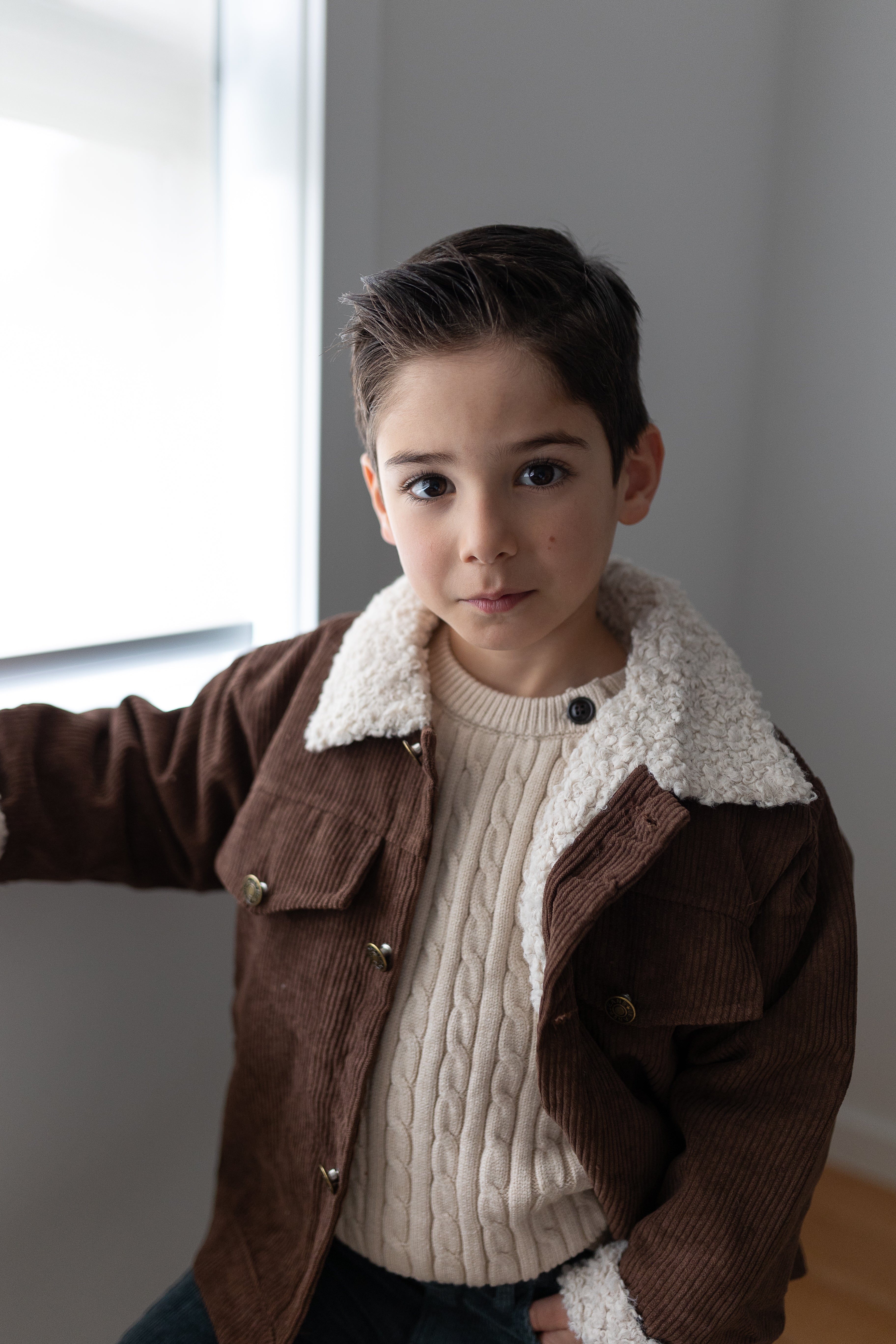 Corduroy Jacket - Beige / Brown