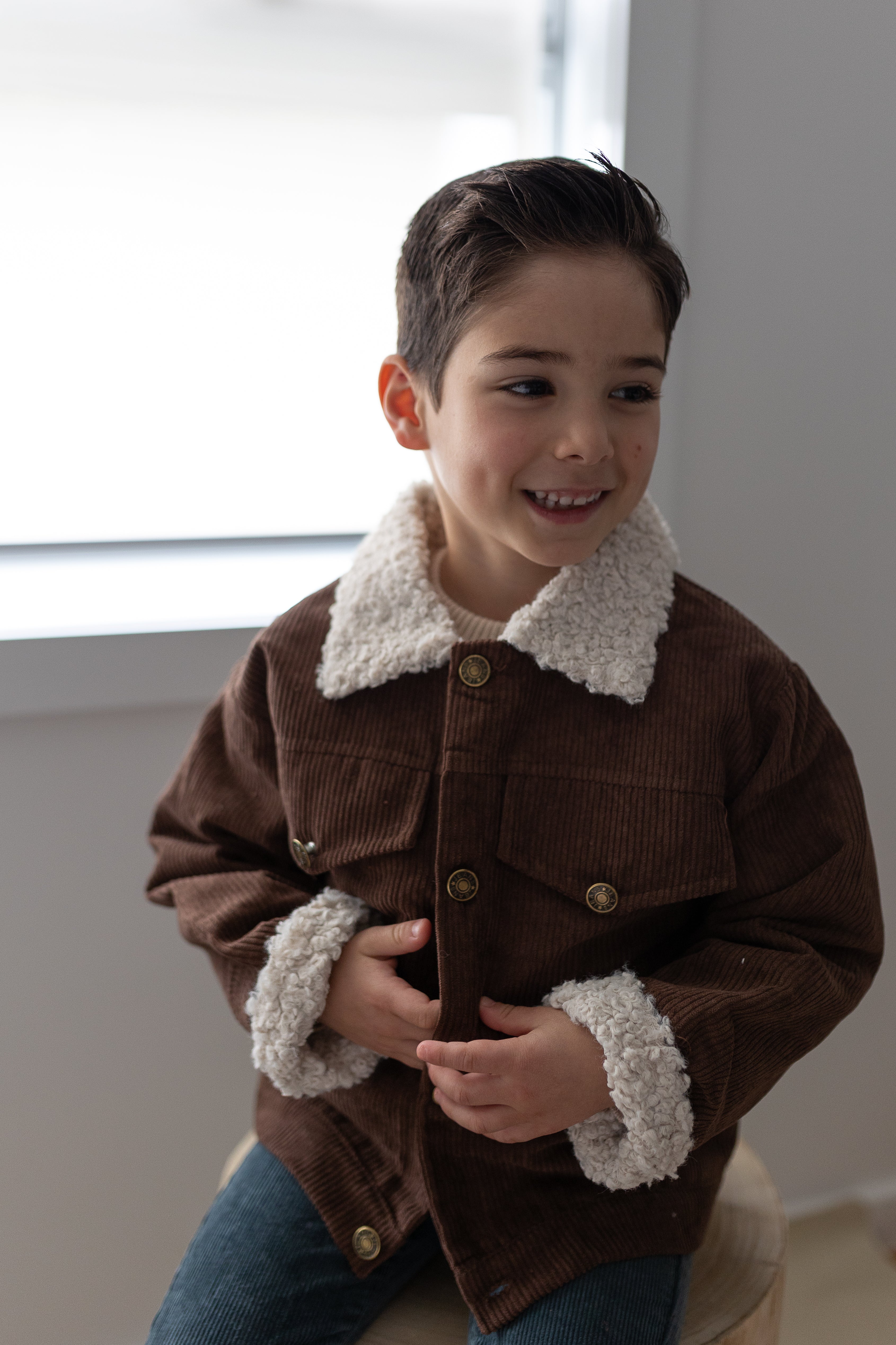 Corduroy Jacket - Beige / Brown