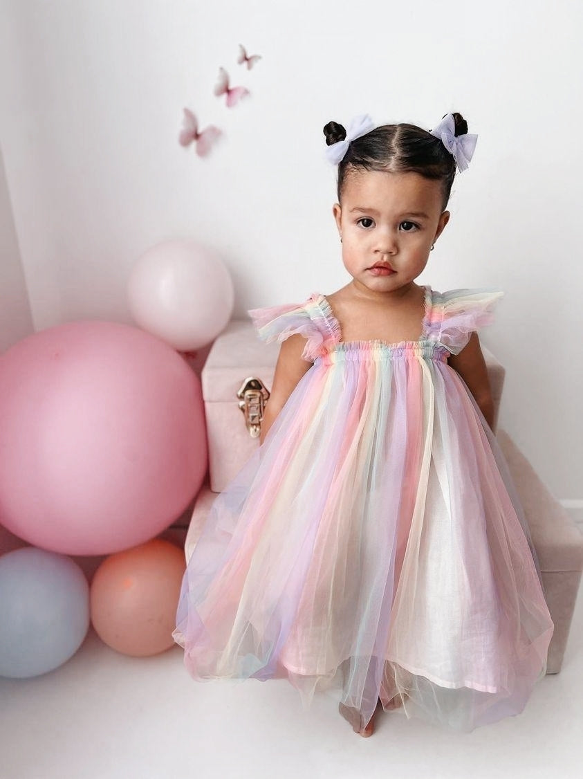 Pastellfarbenes Tutu mit Feenflügeln