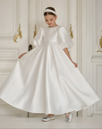 Beatrice Floor Length Special Occasion Satin Girls Dress (Made to order)