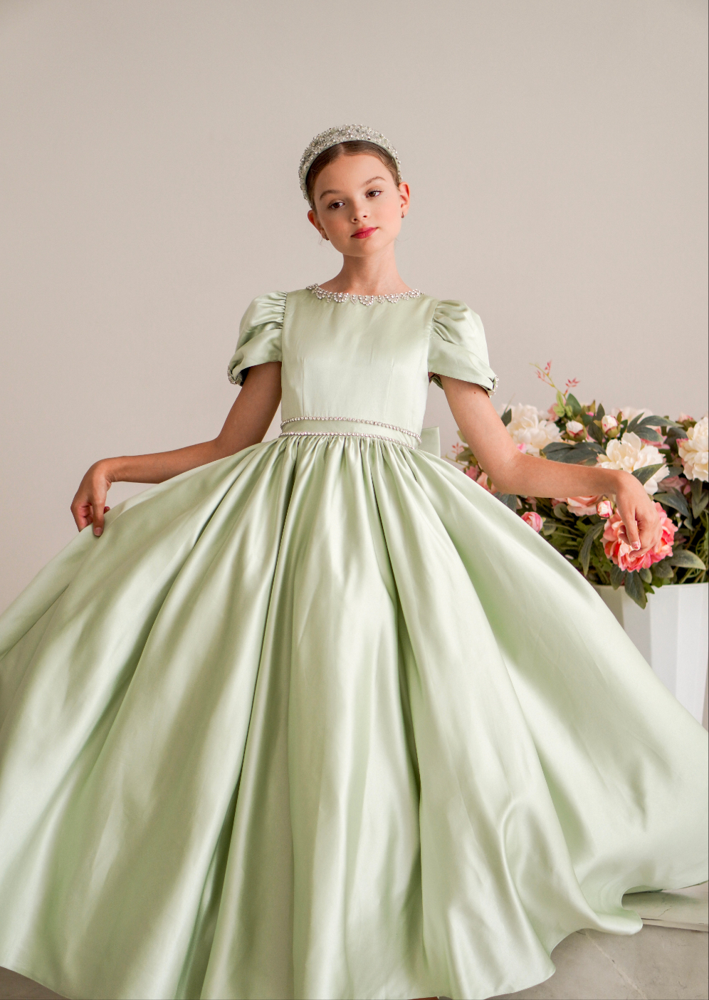 Emerald Garden Dress &amp; Matching Hairband  MK041