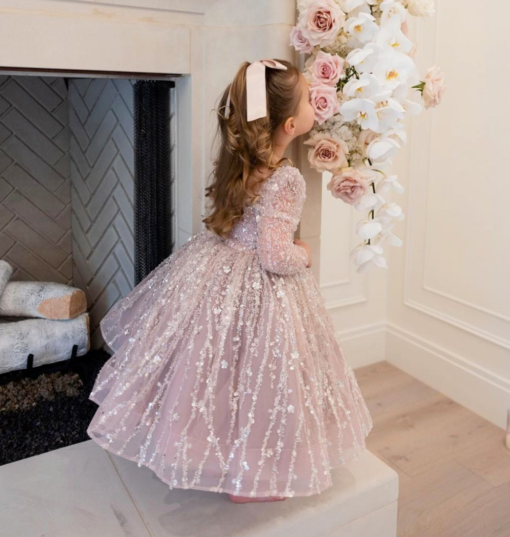 Lola Knee Length Luxe Dress - Lilac (Made to order) MK002