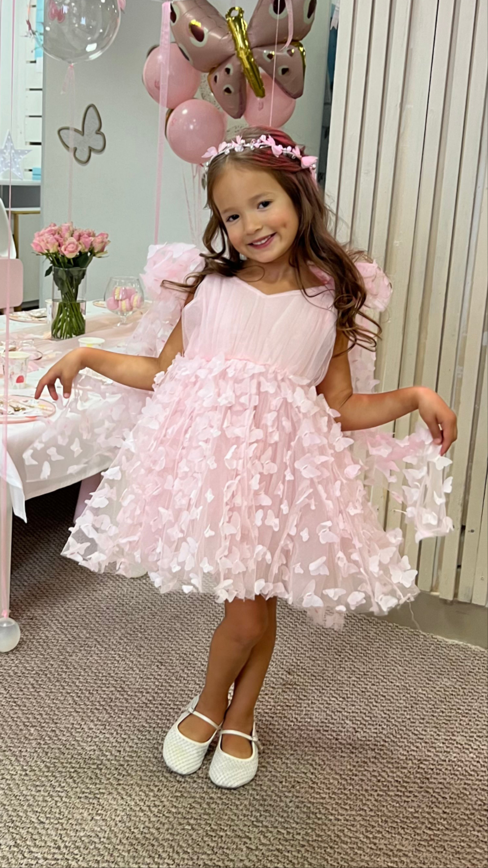 Alara Butterfly Shoulder Tie Dress