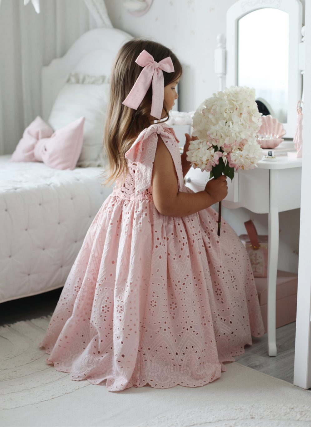 Arabella Handmade Pink Crochet Girls Dress 🌸