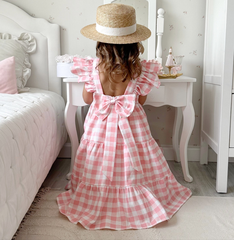 Pink Summer Check Dress