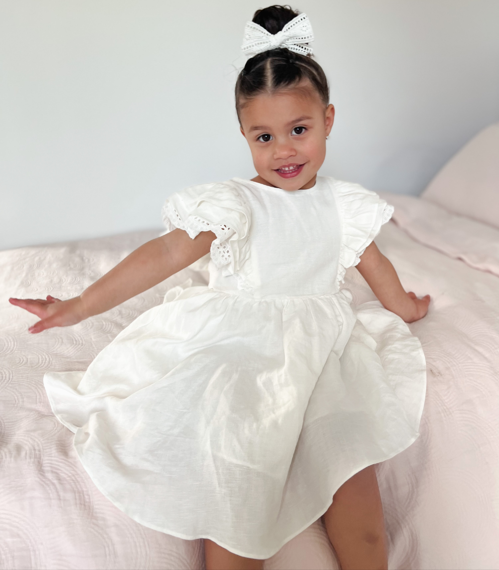 Mik & Me Exclusive Linen Dress (Perfect for flower girls)