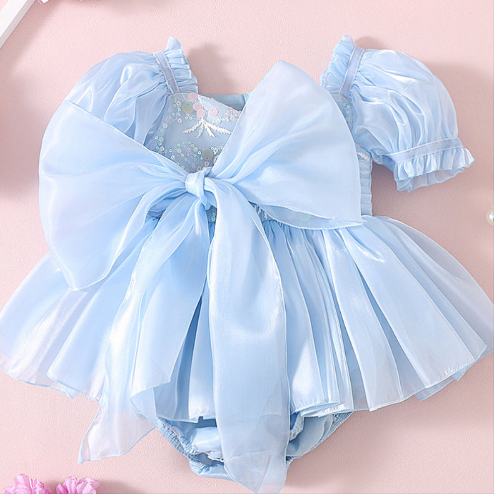 Princess Puff Sleeve Party Romper