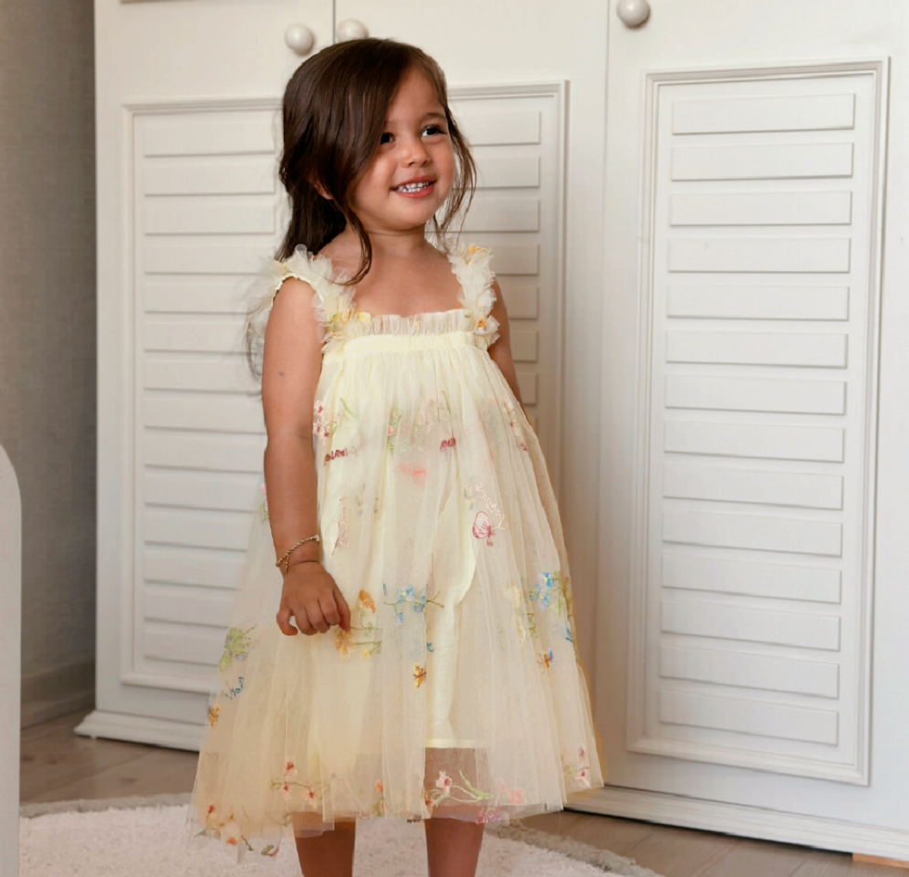 first birthday dress australia 1st Birthday Kids little girl Arabella Daisy Tulle Dress -Pink/Yellow Fox Baby & Co