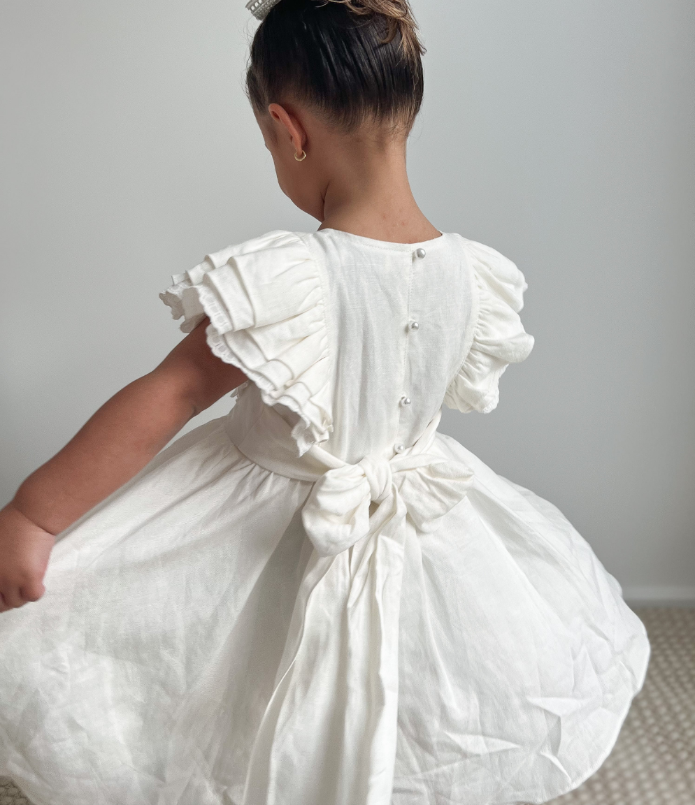 Mik & Me Exclusive Linen Dress (Perfect for flower girls)
