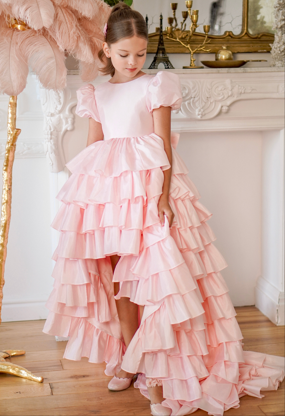 Isabella Special Occasion Dress - Full length with removable train MK008