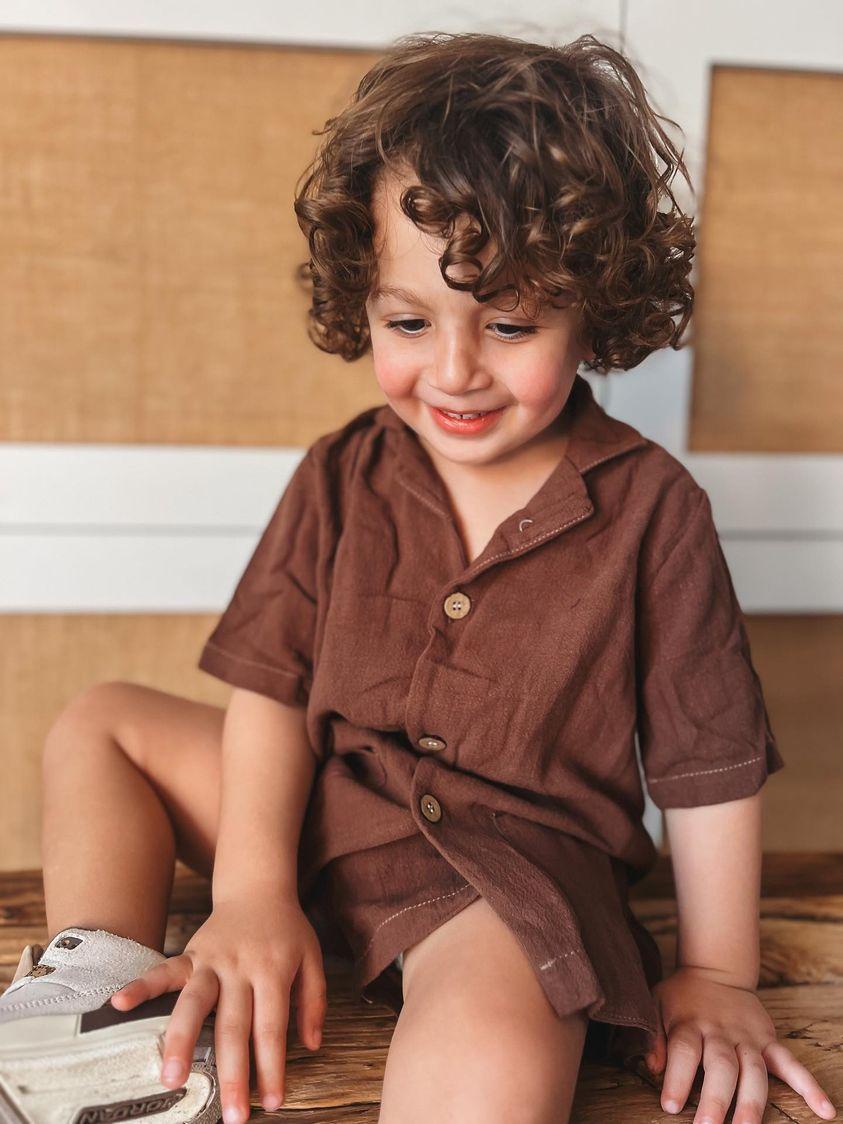 Oversized Linen Look Shirt & Shorts