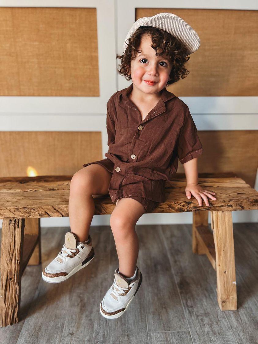 Oversized Linen Look Shirt & Shorts