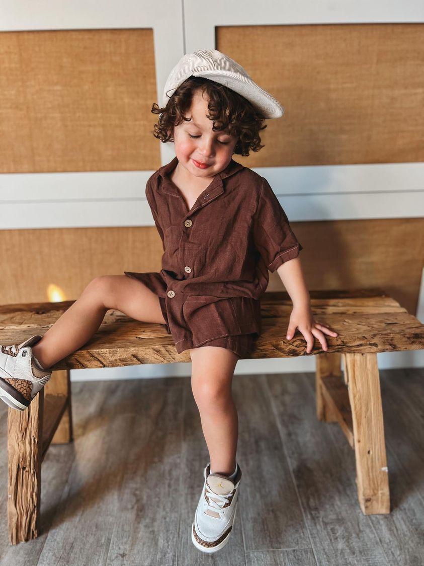 Oversized Linen Look Shirt & Shorts