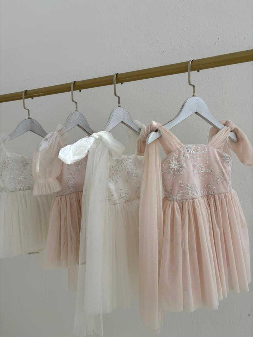 Mik & Me Exclusive - Flora Dress & Hair Clip Soft Pink