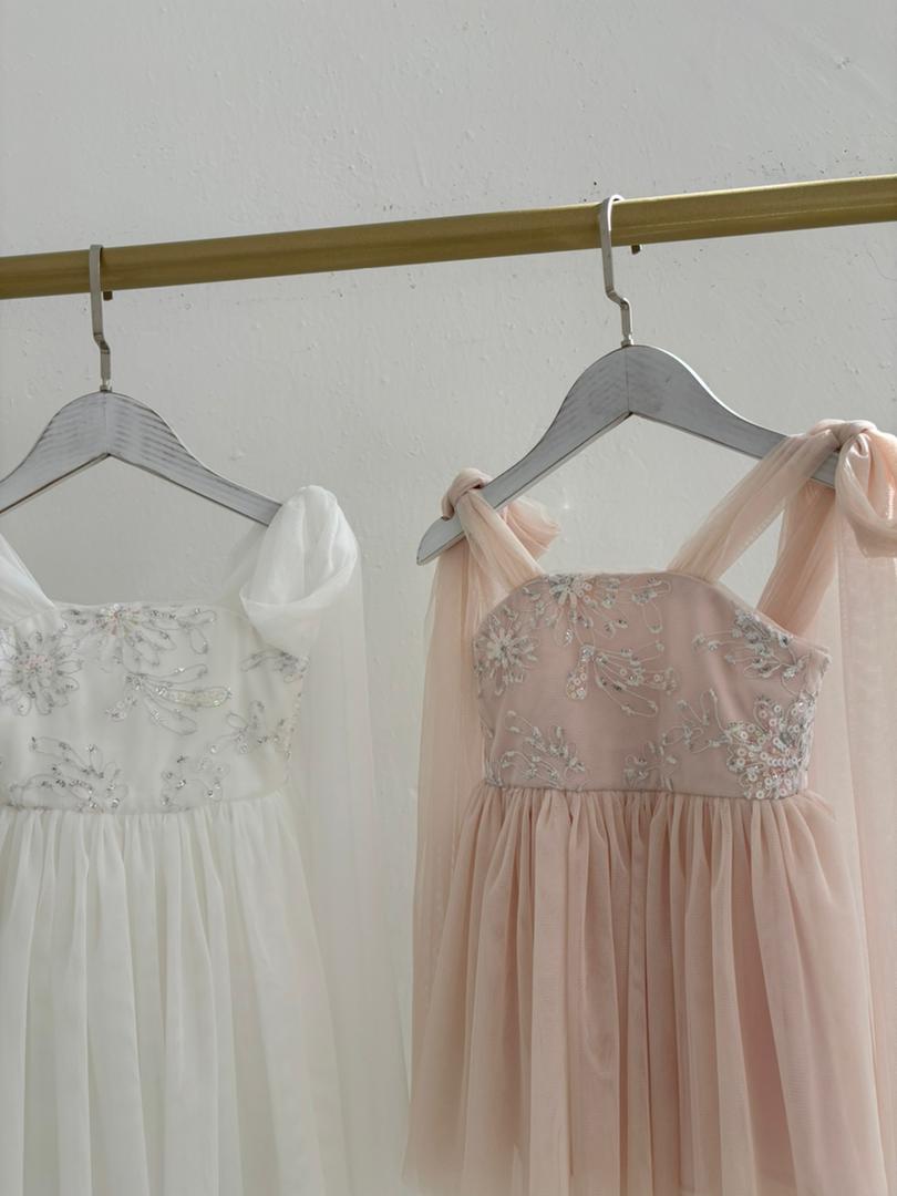Mik & Me Exclusive - Flora Dress & Hair Clip Soft Pink
