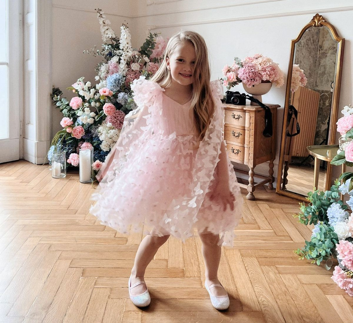 Alara Butterfly Shoulder Tie Dress