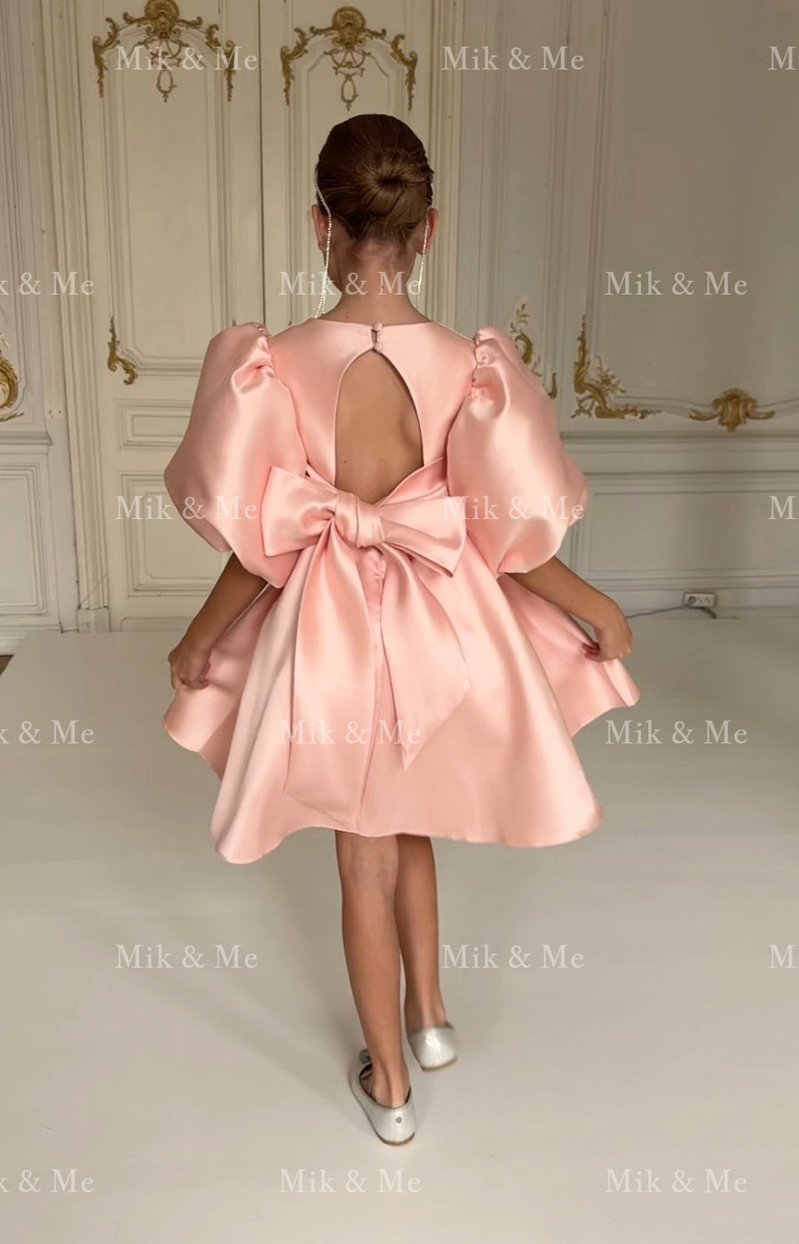 Beatrice Special Occasion Satin Girls Dress (Made to order)