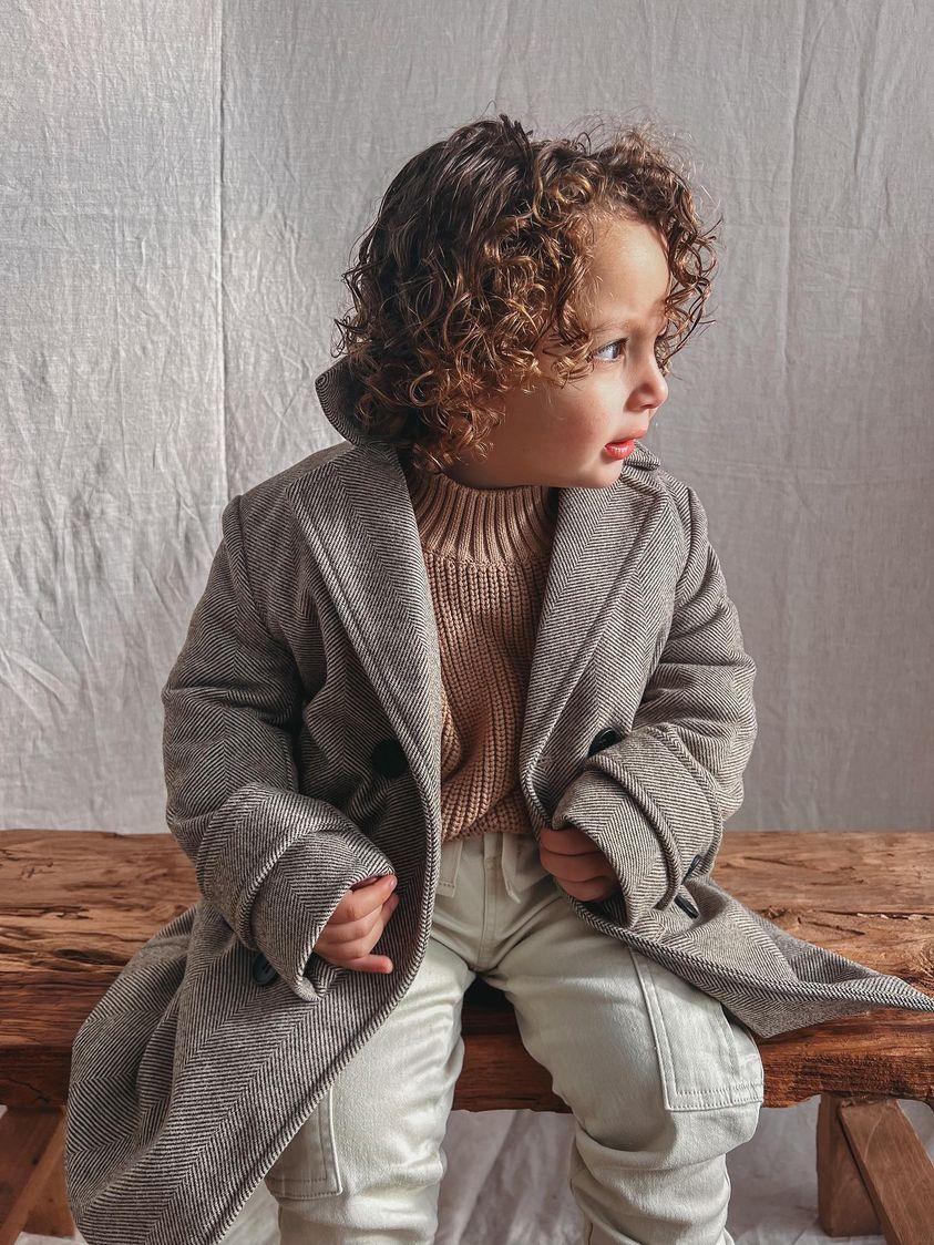 Boys Winter Luxe Coat - Tan Size 2-12 Years