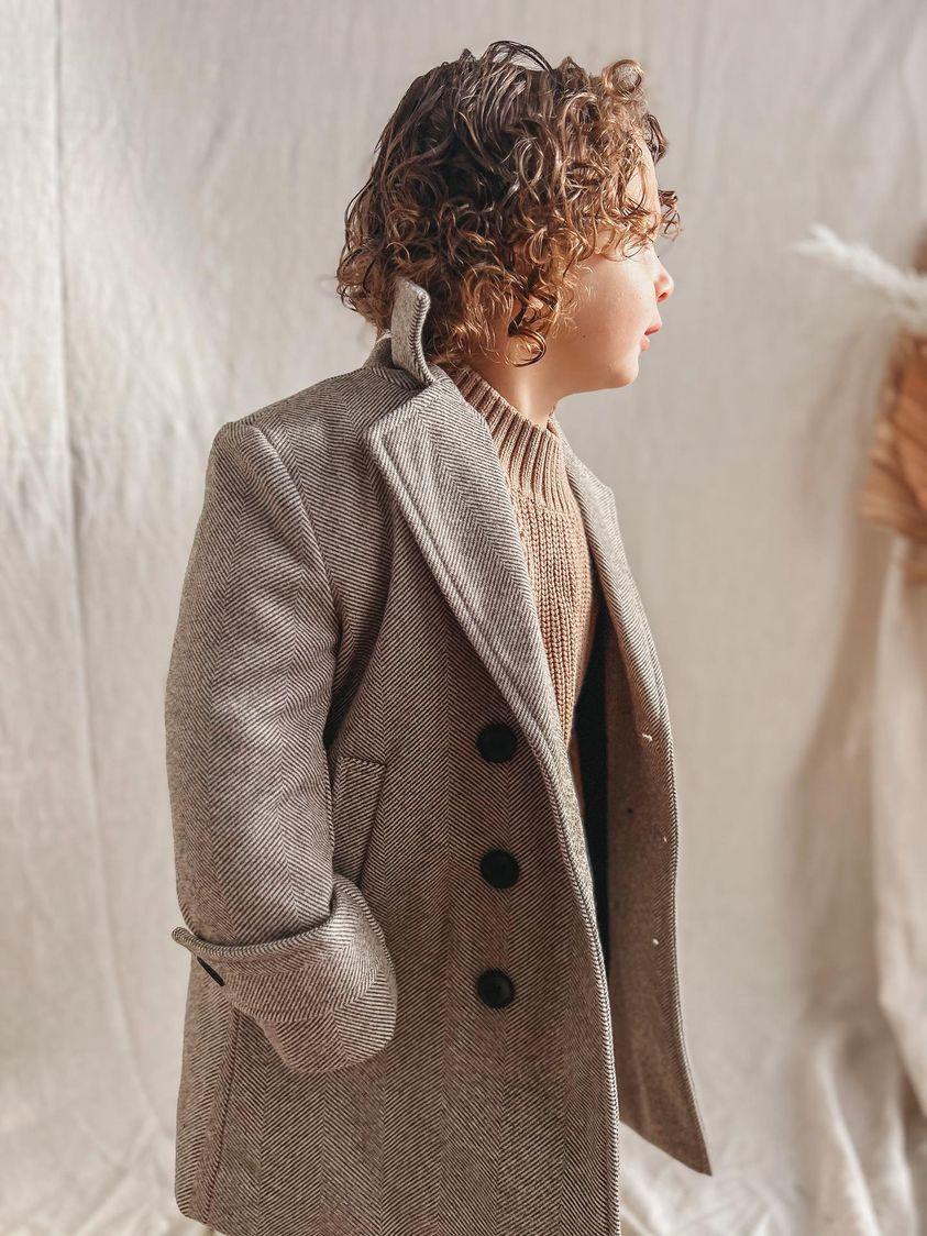 Boys Winter Luxe Coat - Tan Size 2-12 Years